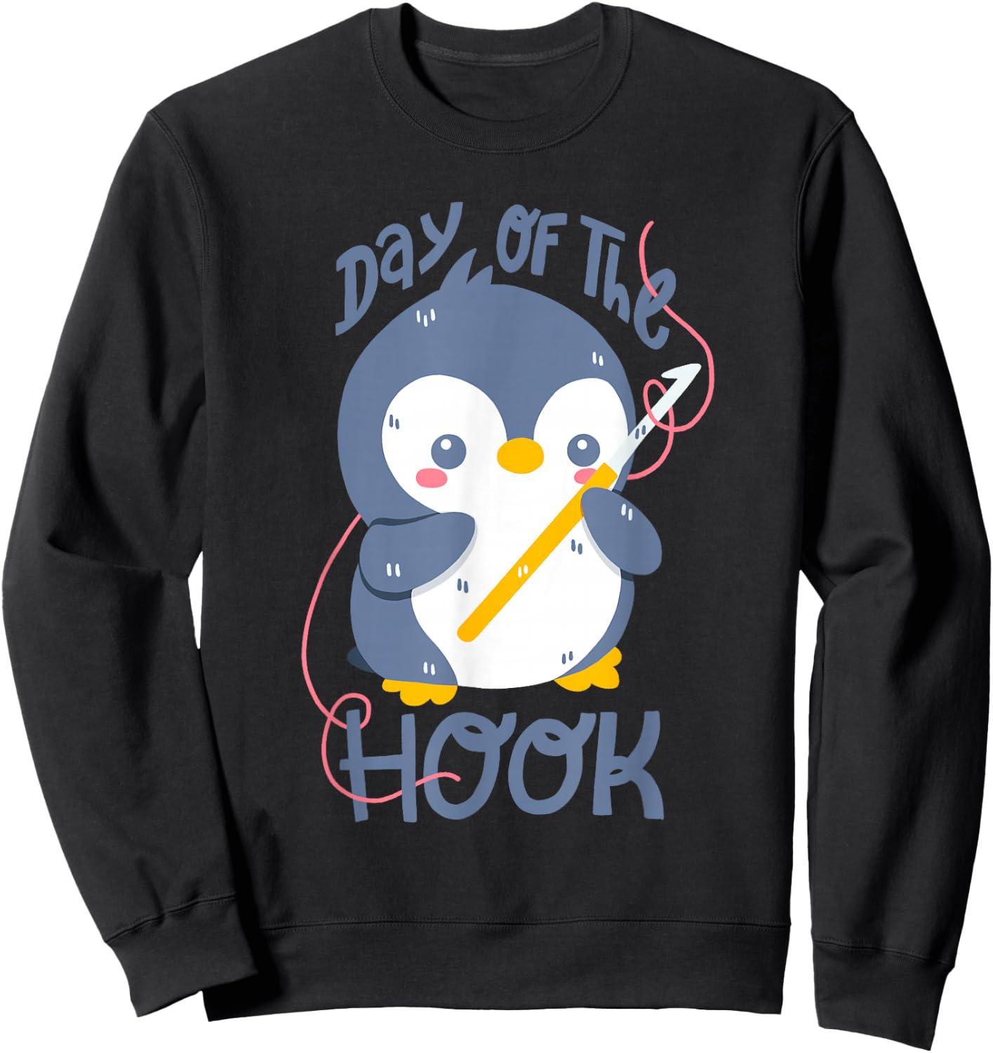 Crochet Penguin: Day Of The Hook Sweatshirt - Sweatshirt | Black