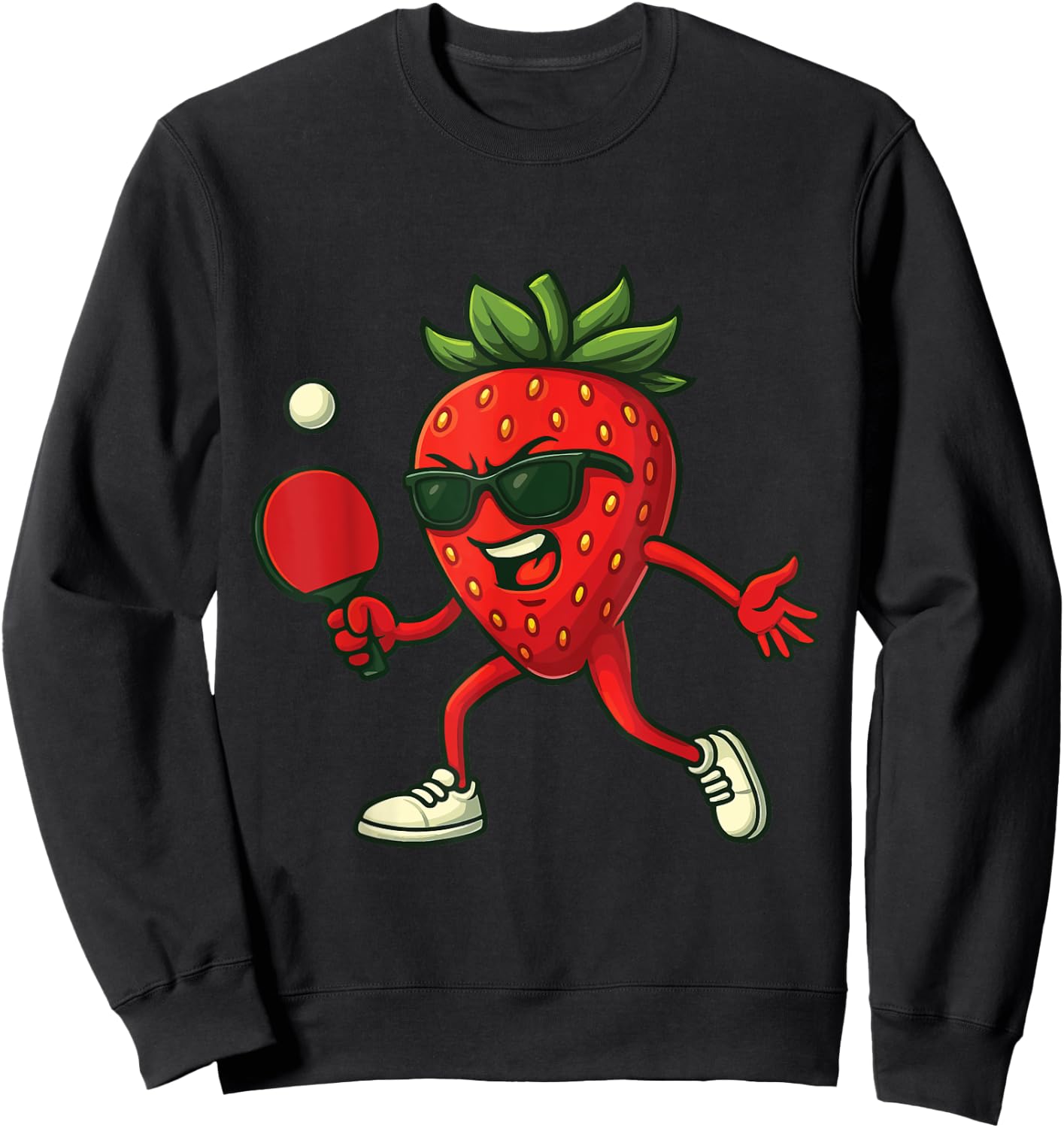 Tennis de Table Fraise Sweatshirt - Sweatshirt | Black
