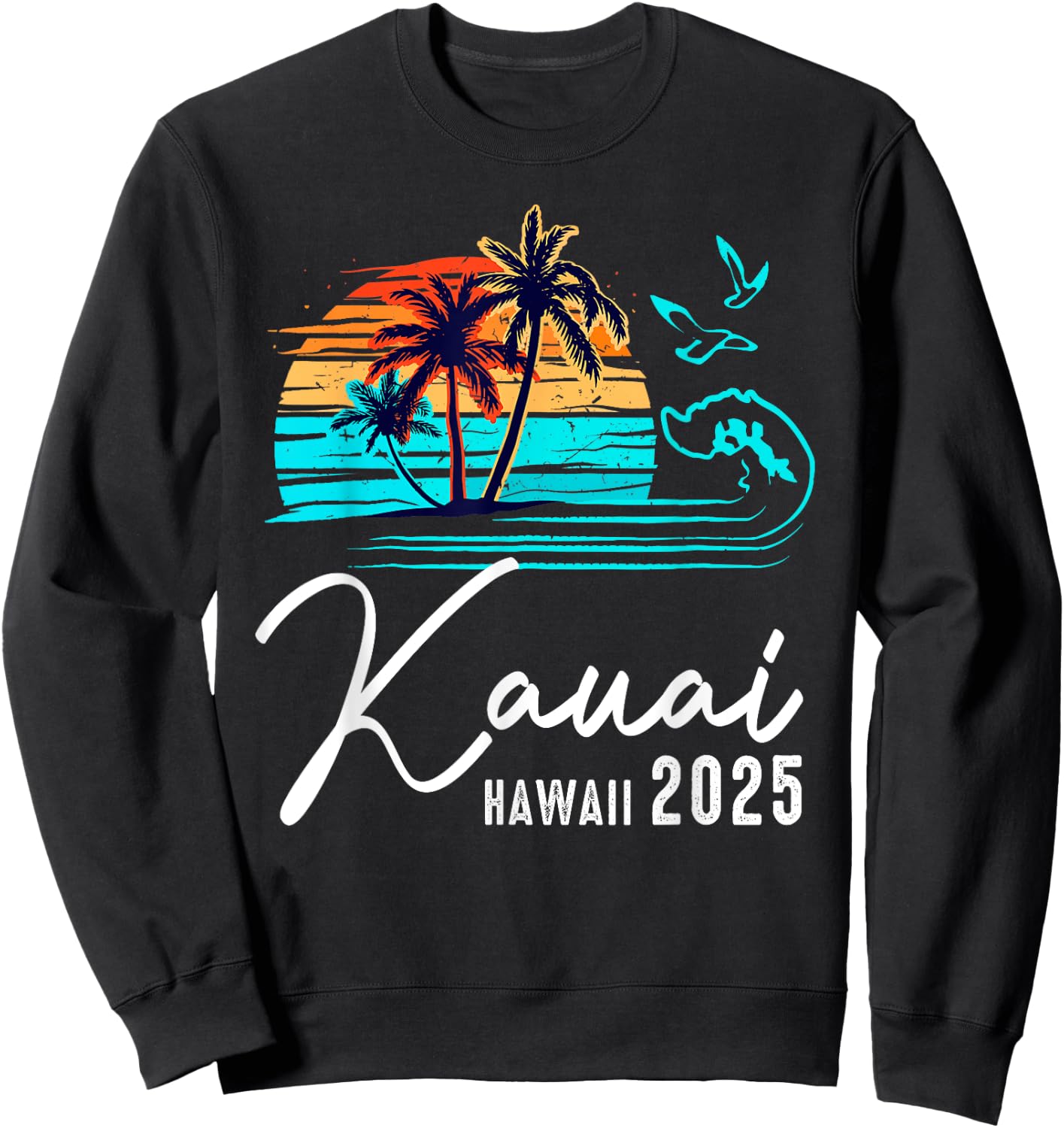 Kauai Hawaii 2025 Summer Vacation Matching Family Group Sweatshirt - Sweatshirt | Black
