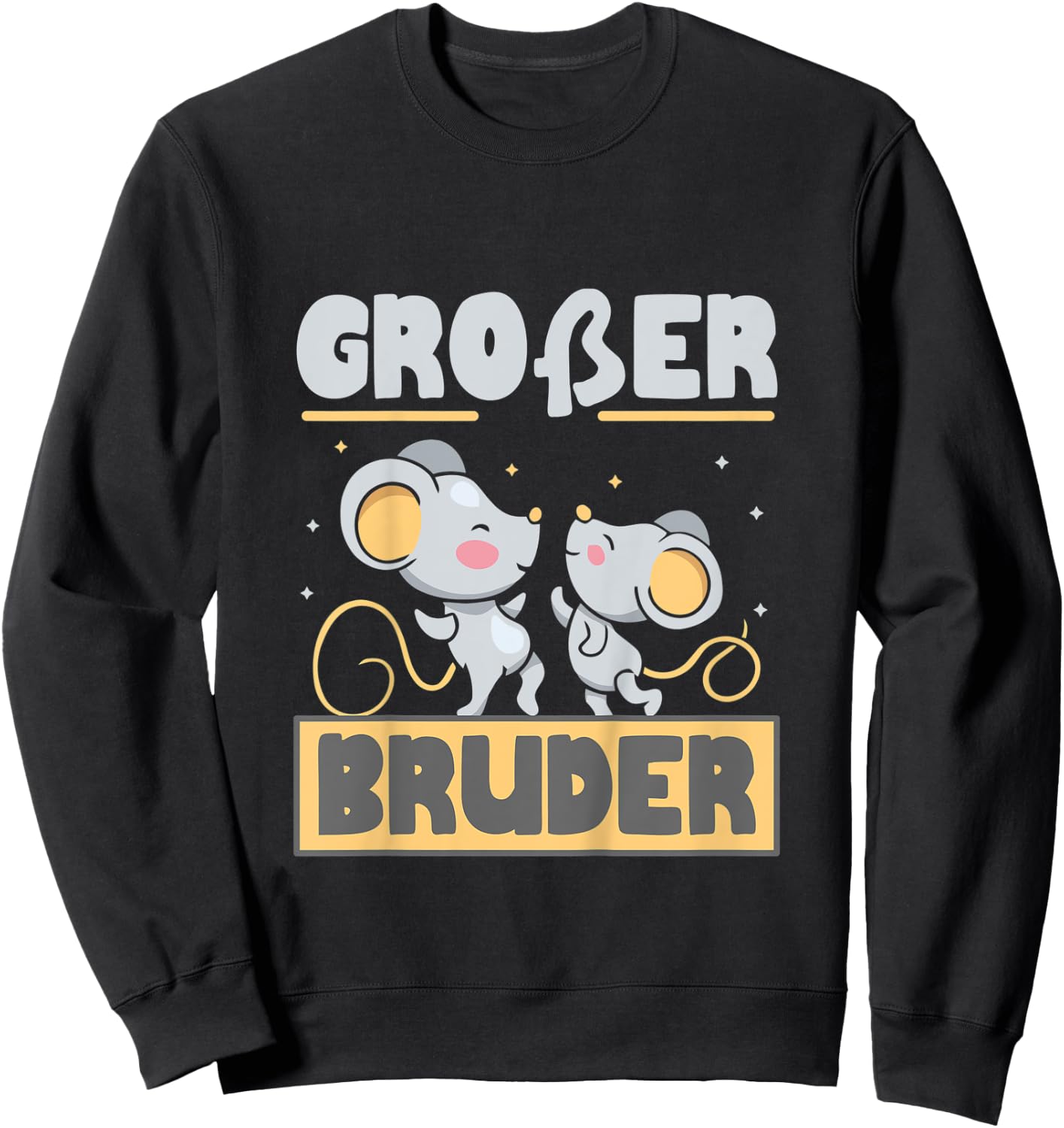 Kinder Großer Bruder Mäuse Maus Geschwister Babyparty Sweatshirt - Sweatshirt | Black