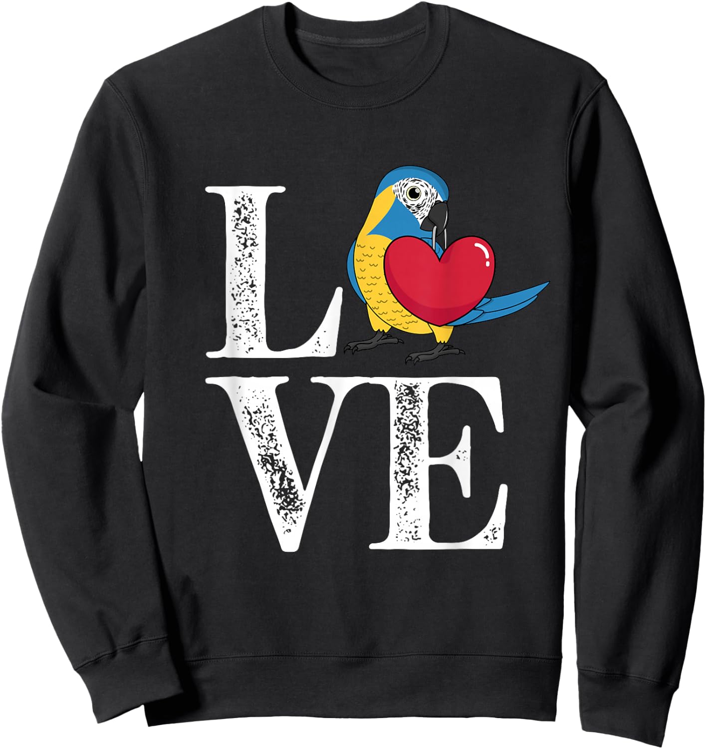 Love Parrot I Blue-throated Macaw Sweatshirt - Sweatshirt | Black