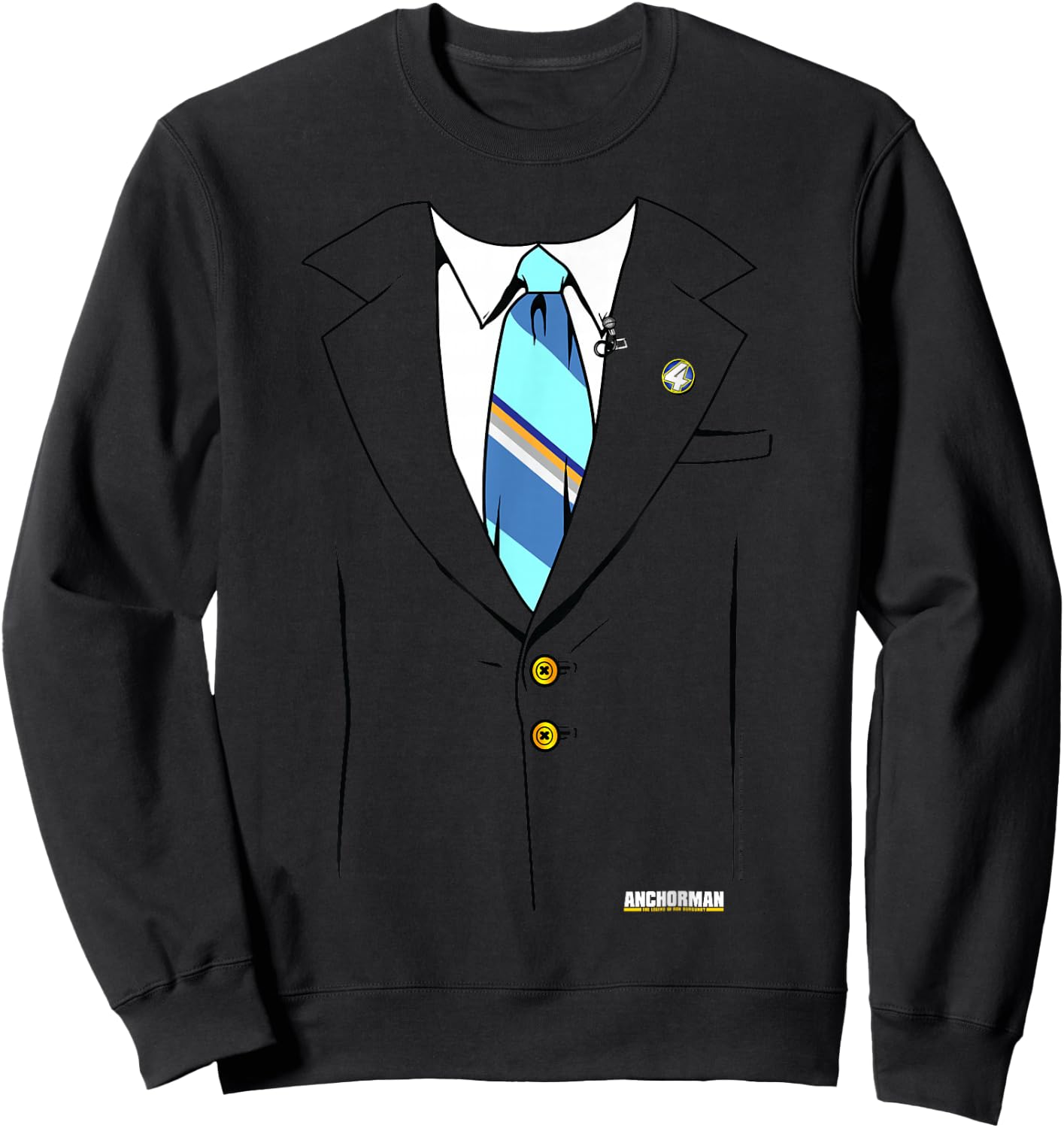 Anchorman Ron Burgundy Suit Jacket Sweatshirt - Sweatshirt | Black
