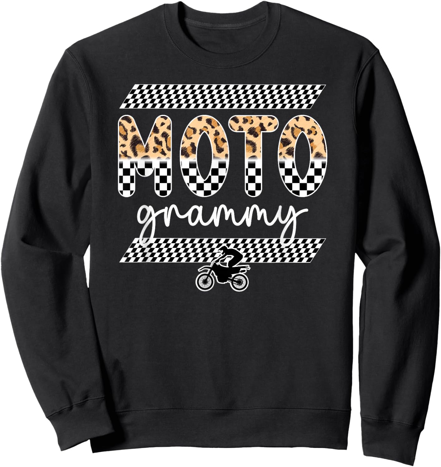 Moto Grammy Leopard Motocross Grammy Motocross Rider Grammy Sweatshirt - Sweatshirt | Black