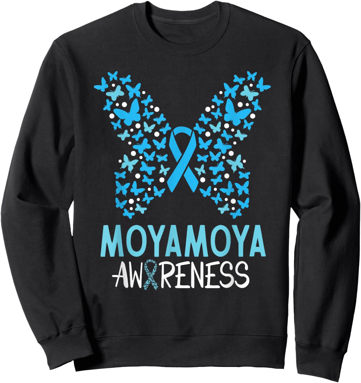 Moyamoya Disease Awareness Butterfly Shirt & Men Sweatshirt - Sweatshirt | Black