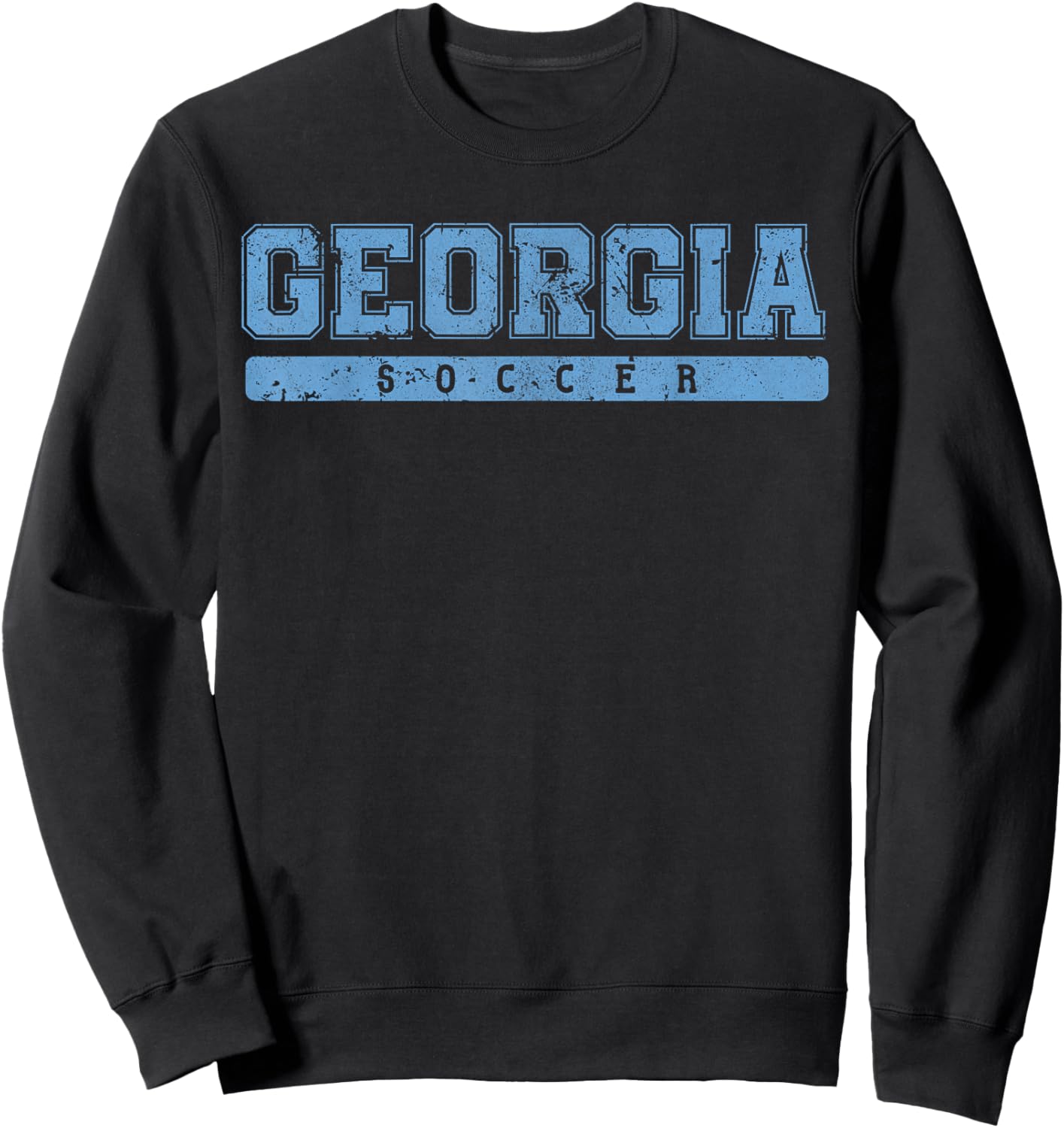 Georgia Soccer Sky Blue Vintage Text Sweatshirt - Sweatshirt | Black