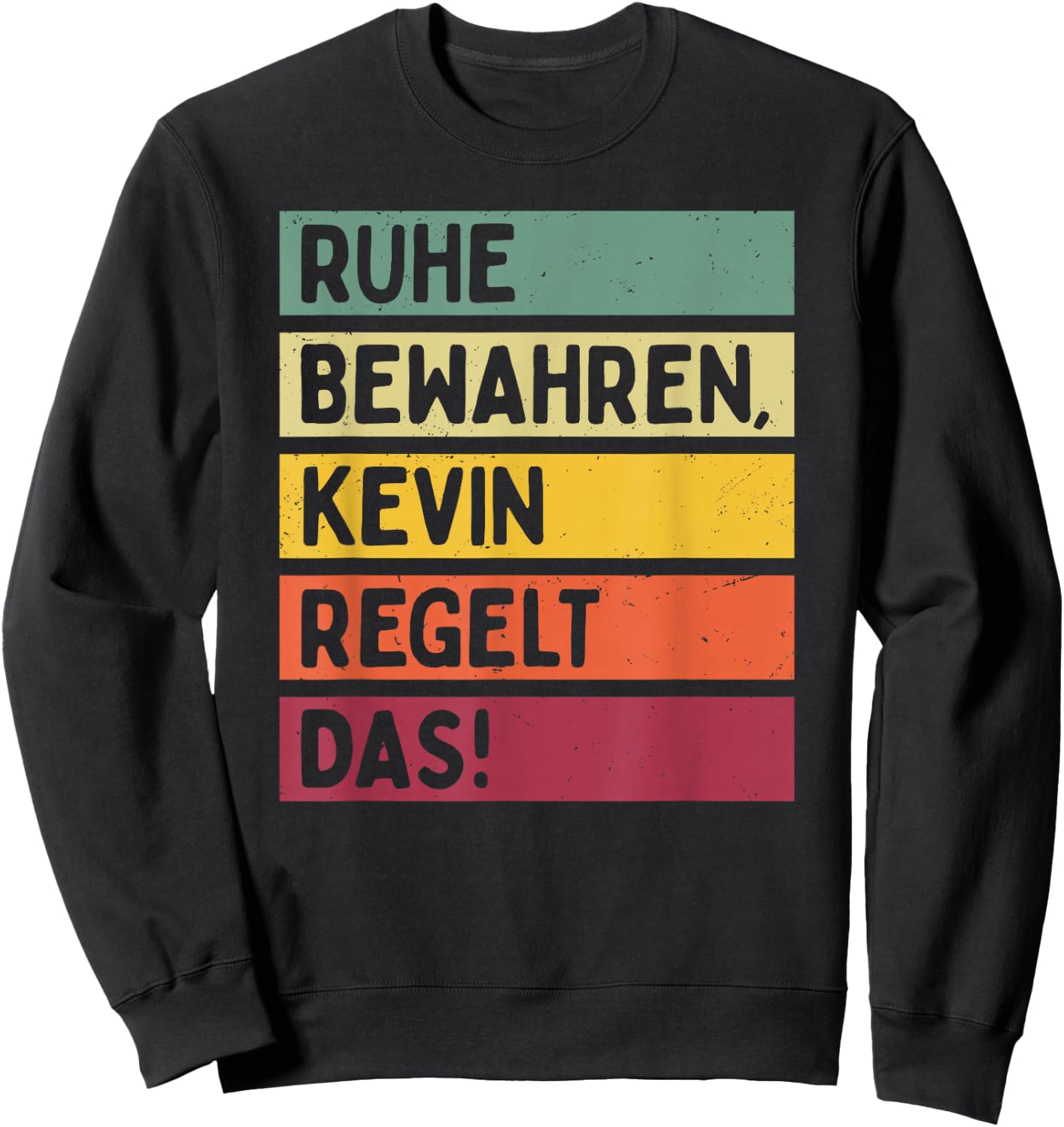 with German Text in Retro Colours [German Language], black Sweatshirt - Sweatshirt | Black