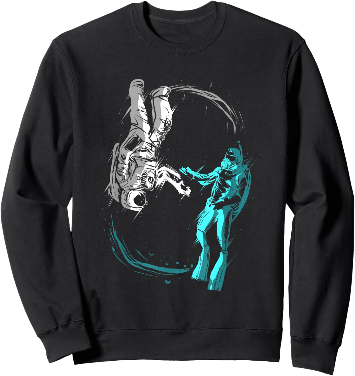 Astronaut Scuba Diver Underwater for Diving Scuba Dive Space Sweatshirt - Sweatshirt | Black