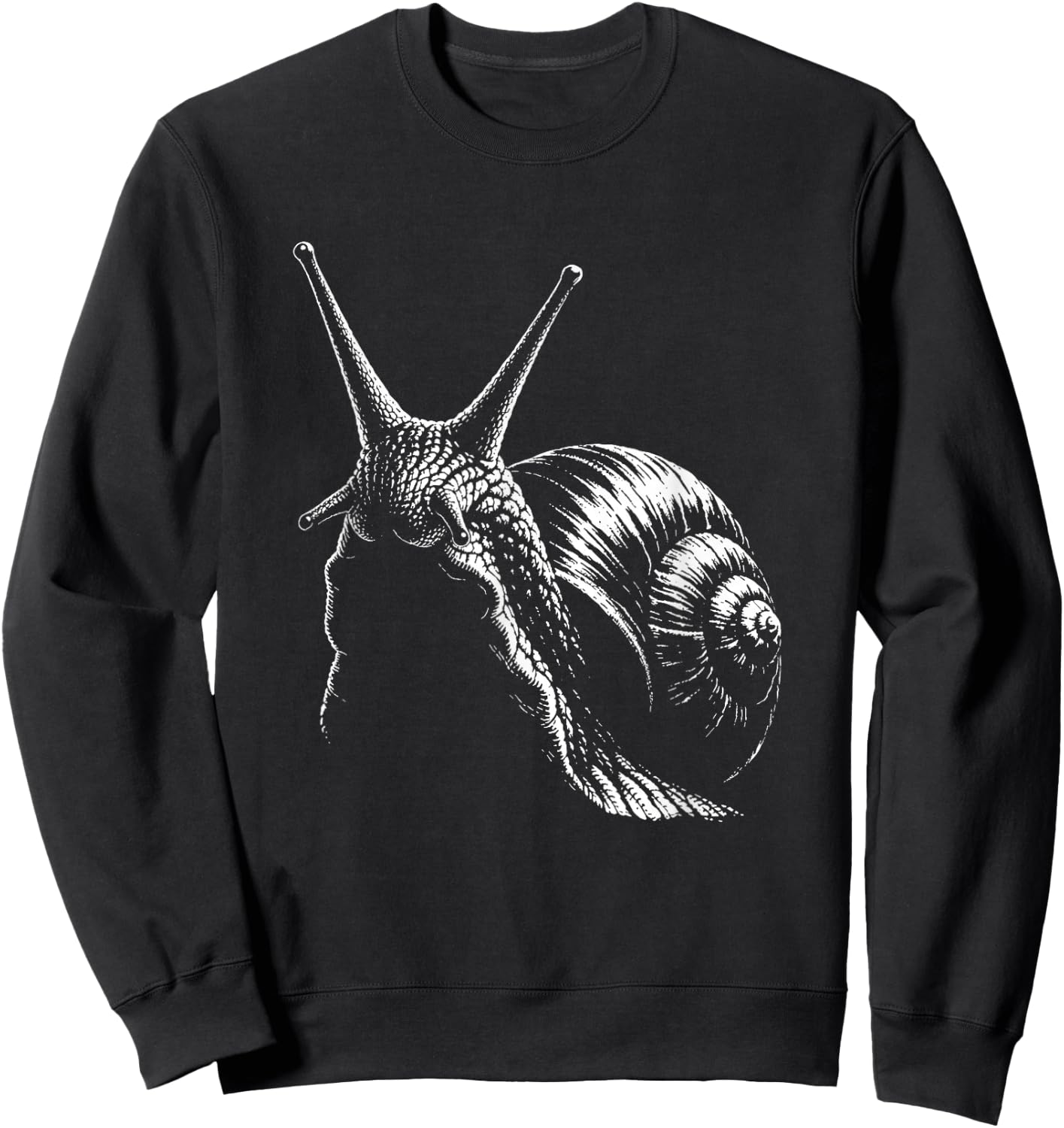 Snail Portrait Black and White Sweatshirt - Sweatshirt | Black