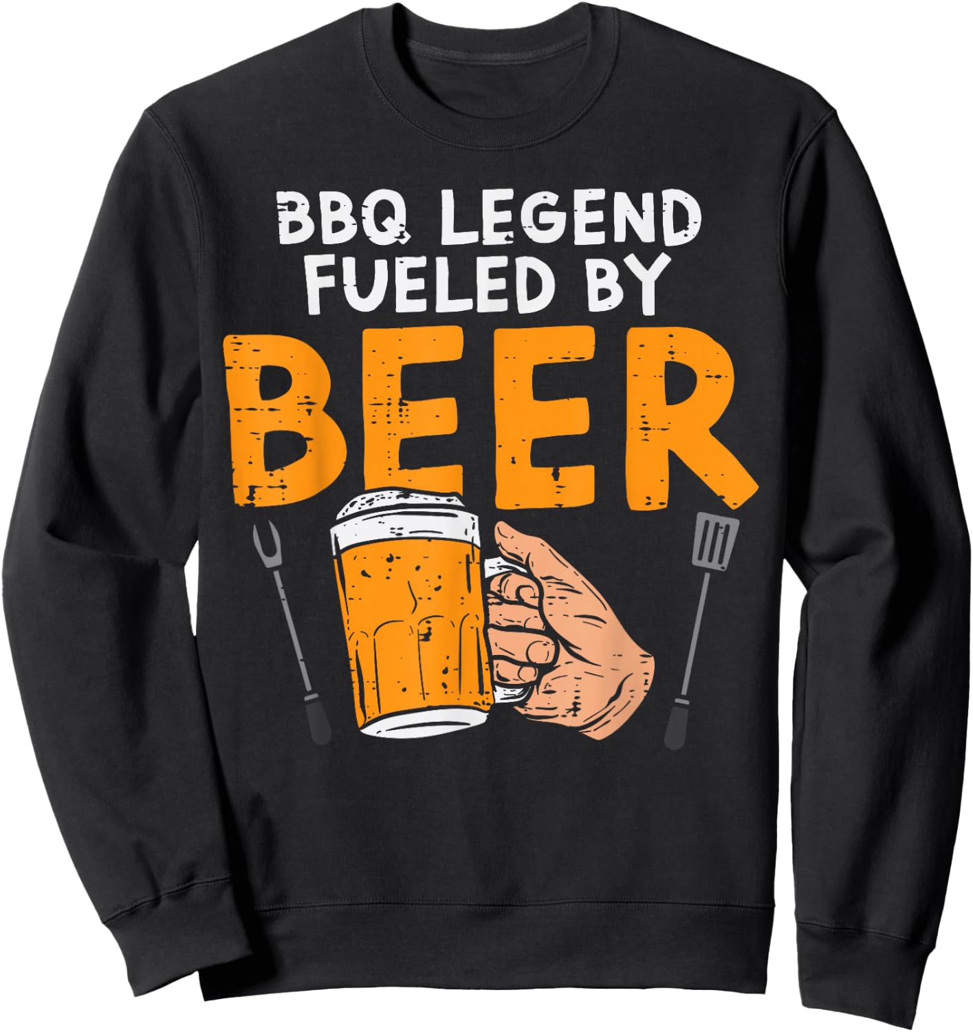 Bbq Legend Fueled Funny Barbecue Grill Meat Grill Dad Men Sweatshirt - Sweatshirt | Black
