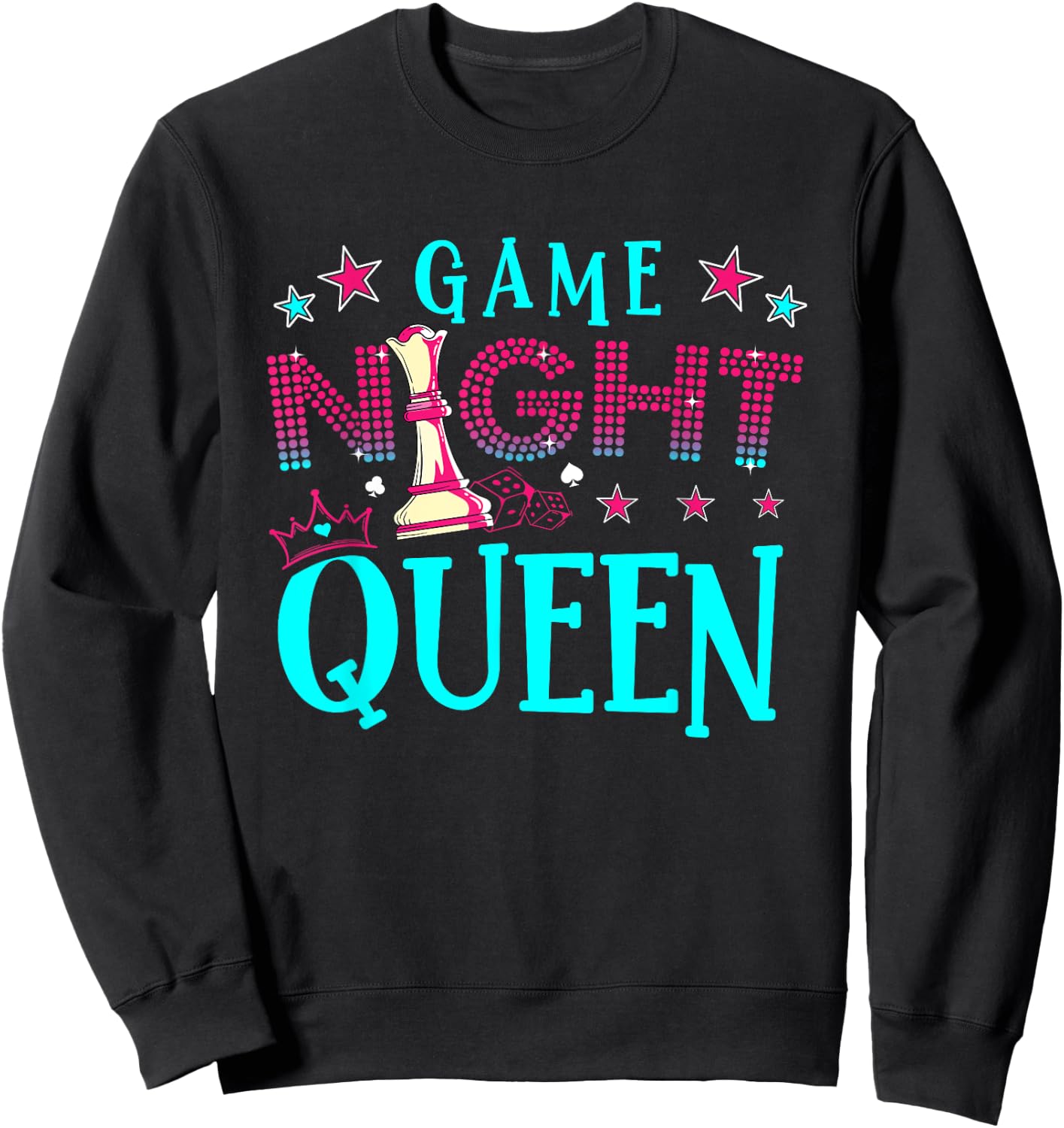 Game Night Queen! Couples Matching Game Night Sweatshirt - Sweatshirt | Black