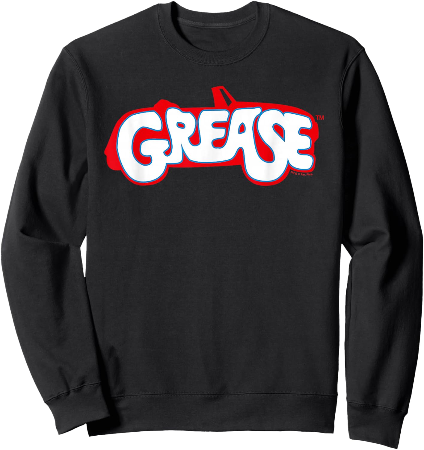 Grease Classic Car Logo in Red and Blue , black Sweatshirt - Sweatshirt | Black