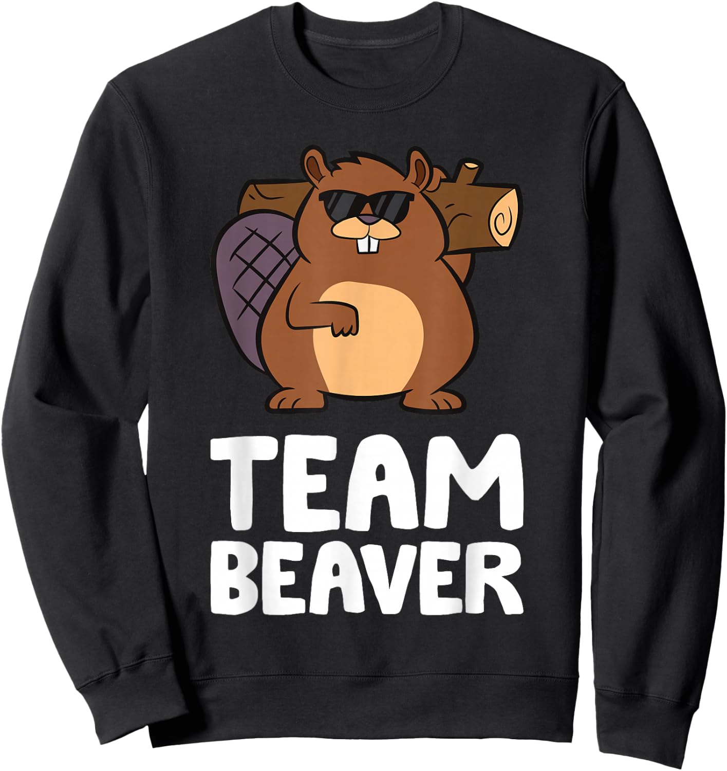 Team Beaver Rodent Animal Funny Beader Sweatshirt - Sweatshirt | Black