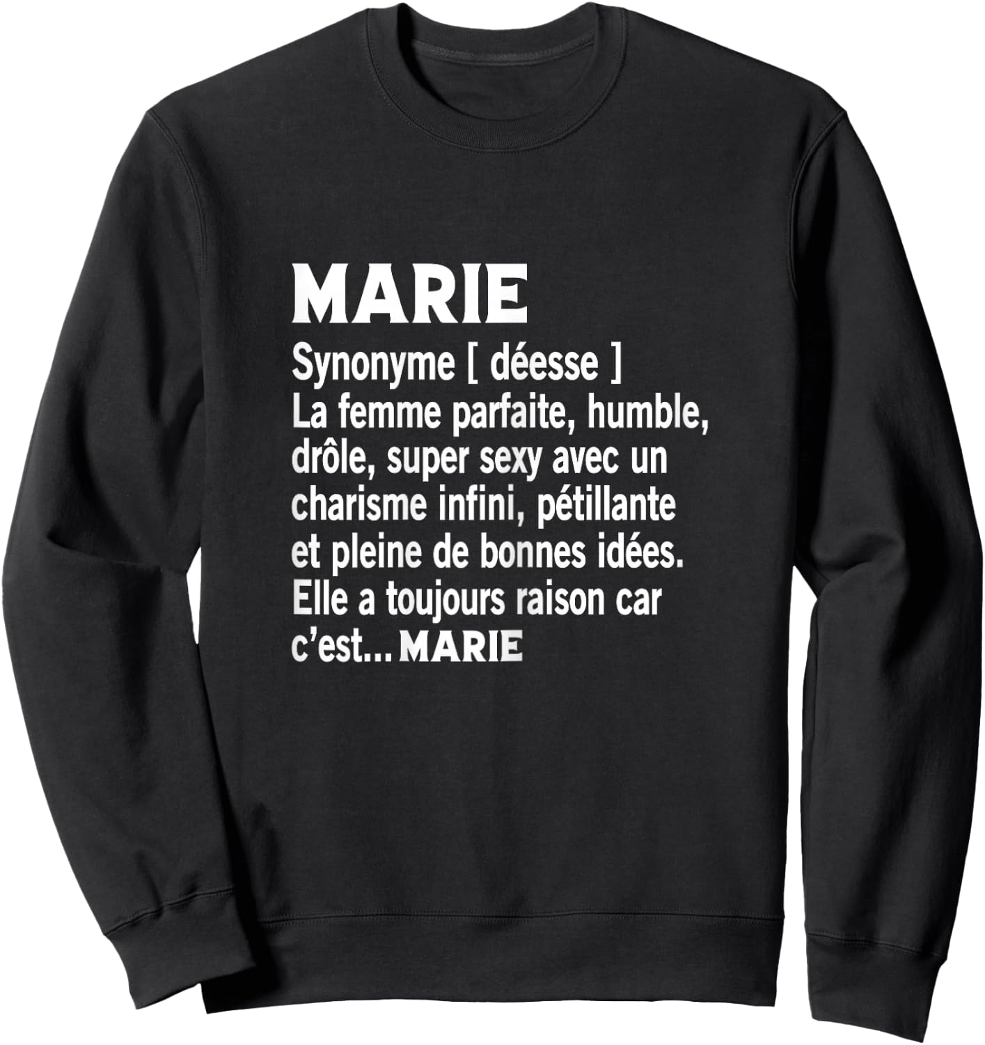 Woman Humour Gift Personalized Name Mary Definition , Black, Female X-Small Sweatshirt - Sweatshirt | Black