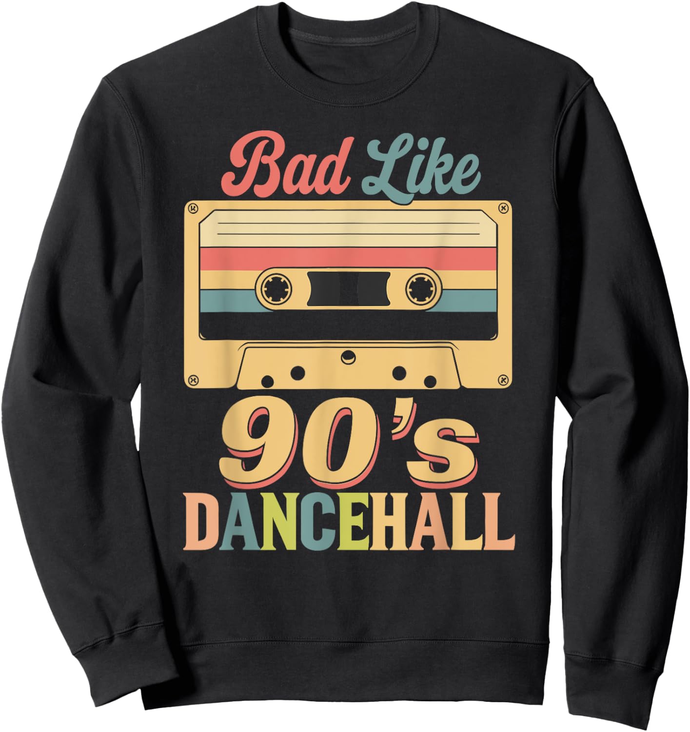 Bad Like 90s Dancehall Vintage DJ Turntable Retro Reggae Ska Sweatshirt - Sweatshirt | Black