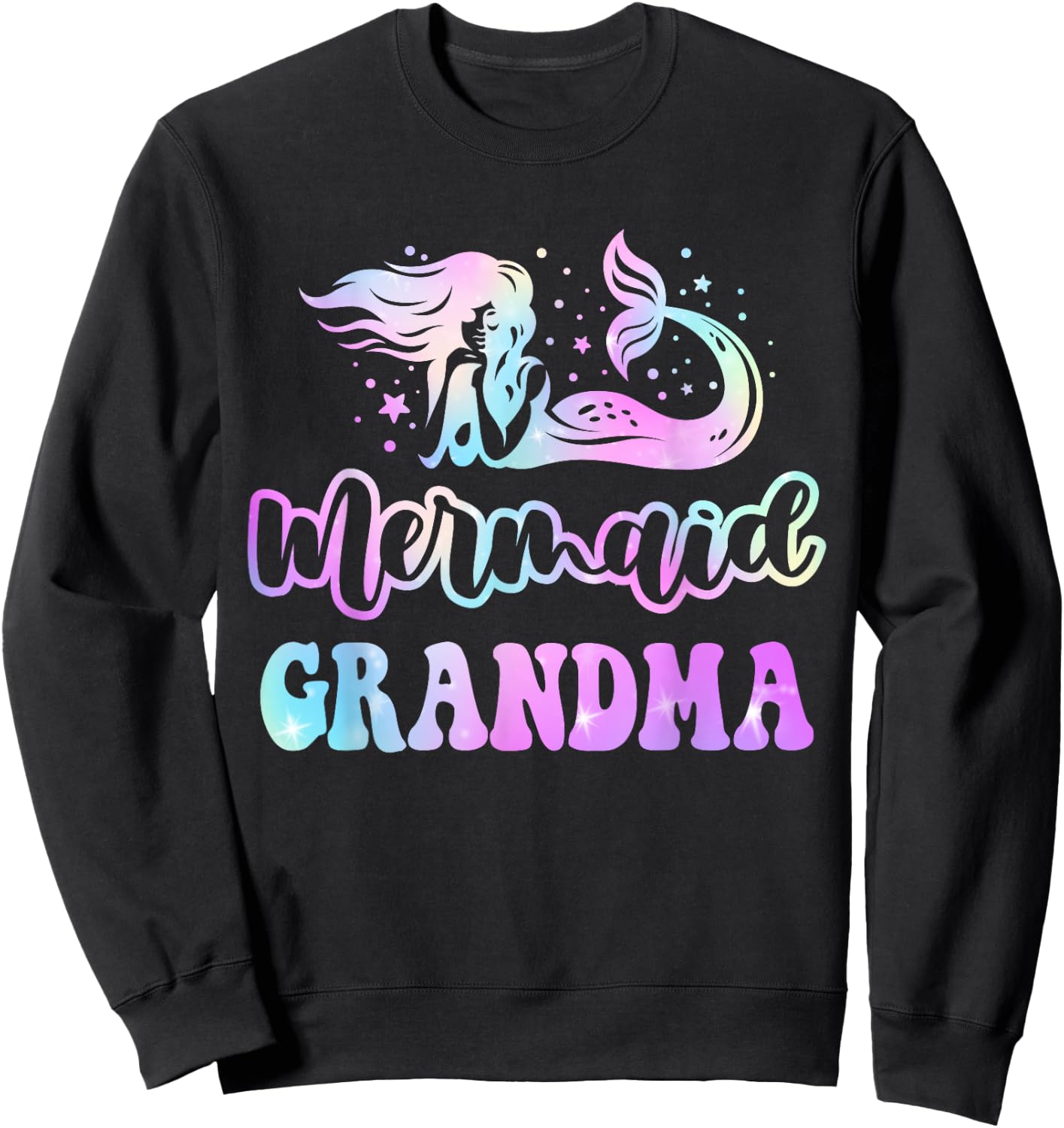Mermaid Grandma Cute Funny Matching Mermaid Birthday Party Sweatshirt - Sweatshirt | Black