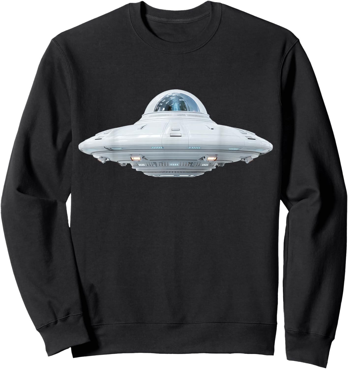 UFO Aliens Flying Saucer Funny Graphic Sweatshirt - Sweatshirt | Black