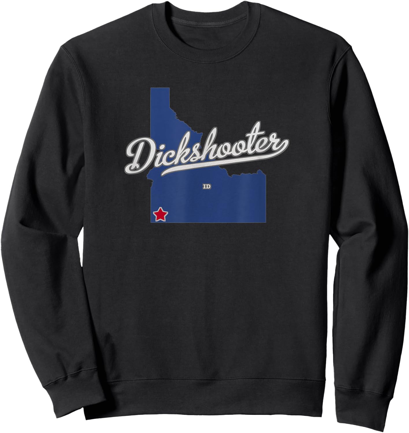 Dickshooter Idaho ID Map Sweatshirt - Sweatshirt | Black
