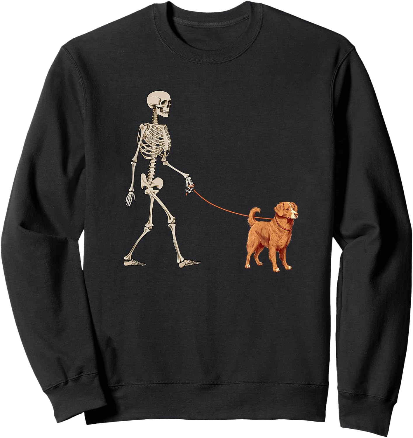 Funny Nova Scotia Duck Tolling Retriever Great Skeleton Dog Sweatshirt - Sweatshirt | Black