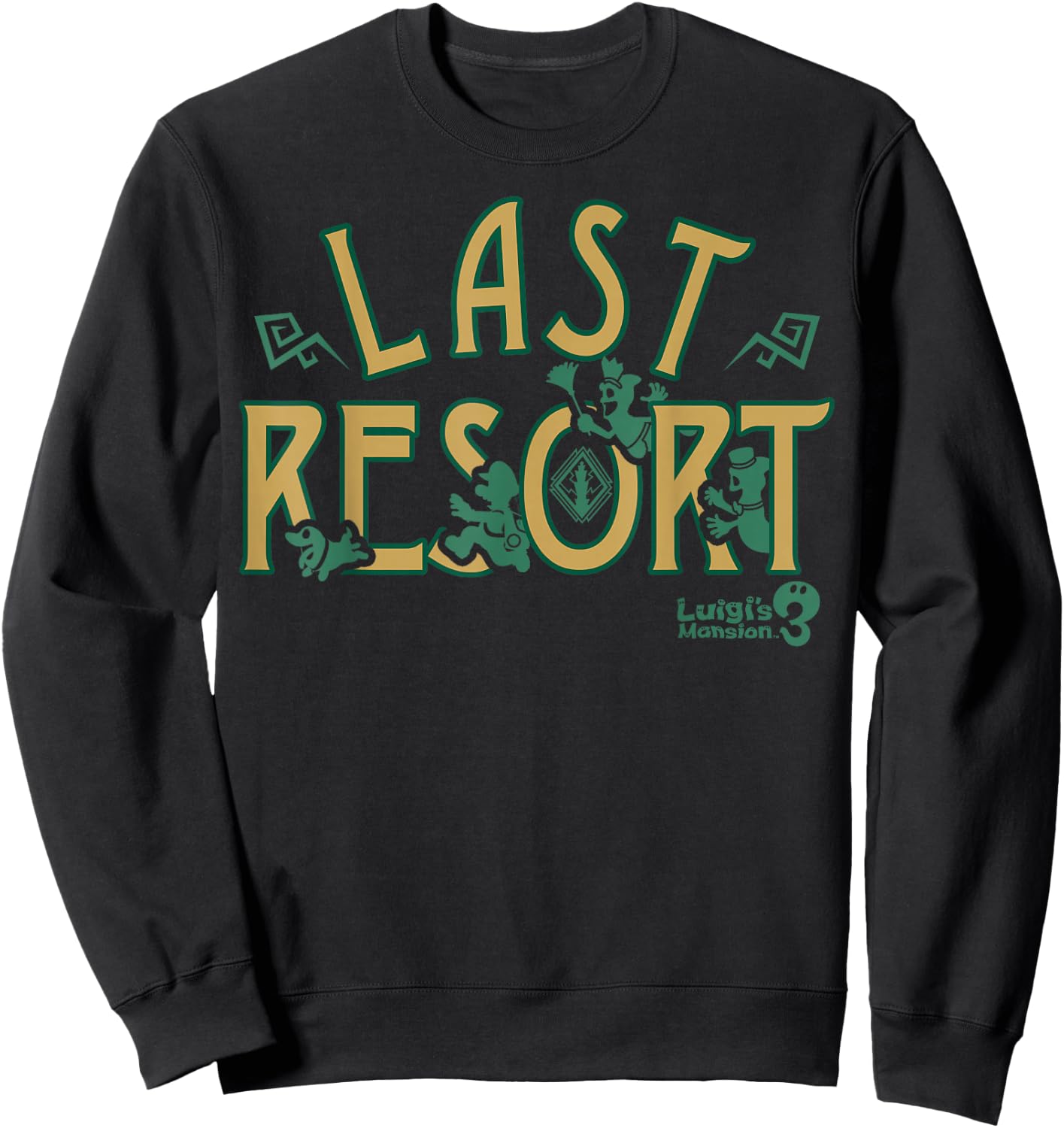 Luigi's Mansion 3 Last Resort Logo Sweatshirt - Sweatshirt | Black