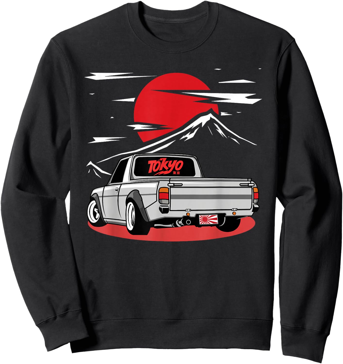 Mini Truck Kei JDM Japanese Drift Car Japan Vintage Graphic Sweatshirt - Sweatshirt | Black