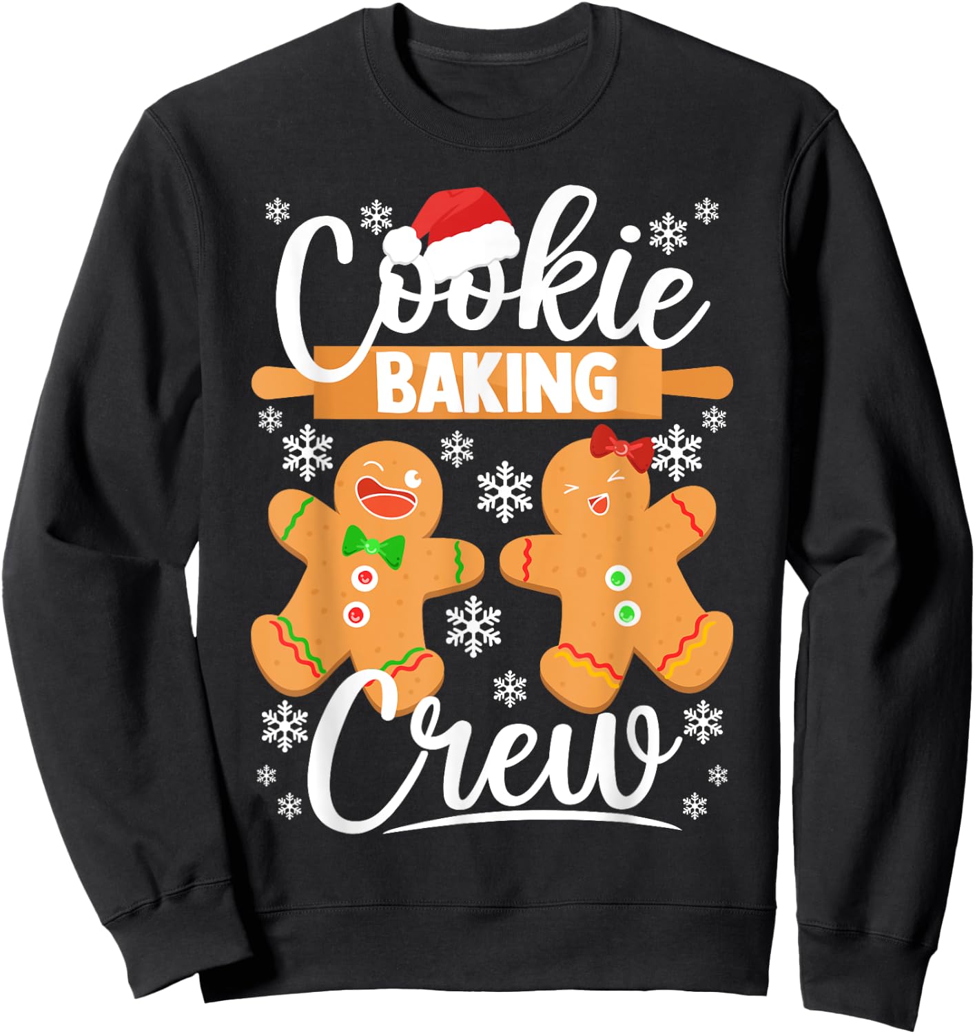 Cookie Baking Crew Shirt Gingerbread Christmas Baking Sweatshirt - Sweatshirt | Black