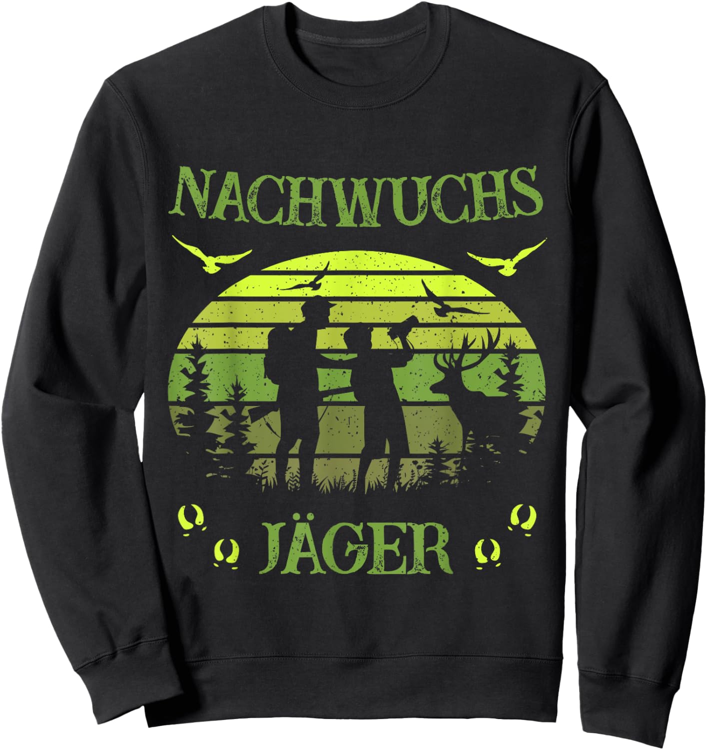 Children's with German Text "Jäger - Papa und Son" [German Language], black Sweatshirt - Sweatshirt | Black