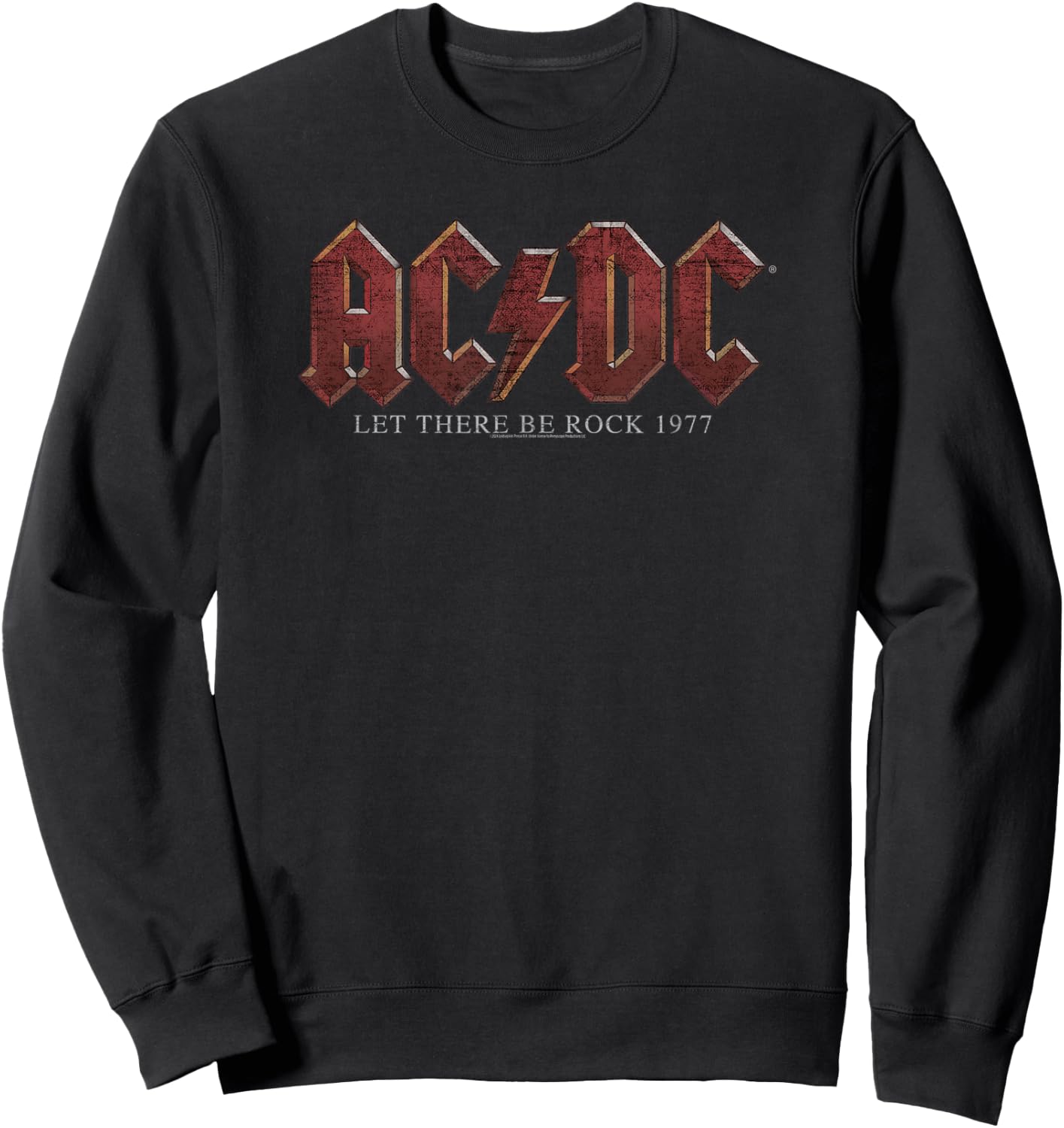 AC/DC Let There Be Rock 1977 Title Text Sweatshirt - Sweatshirt | Black