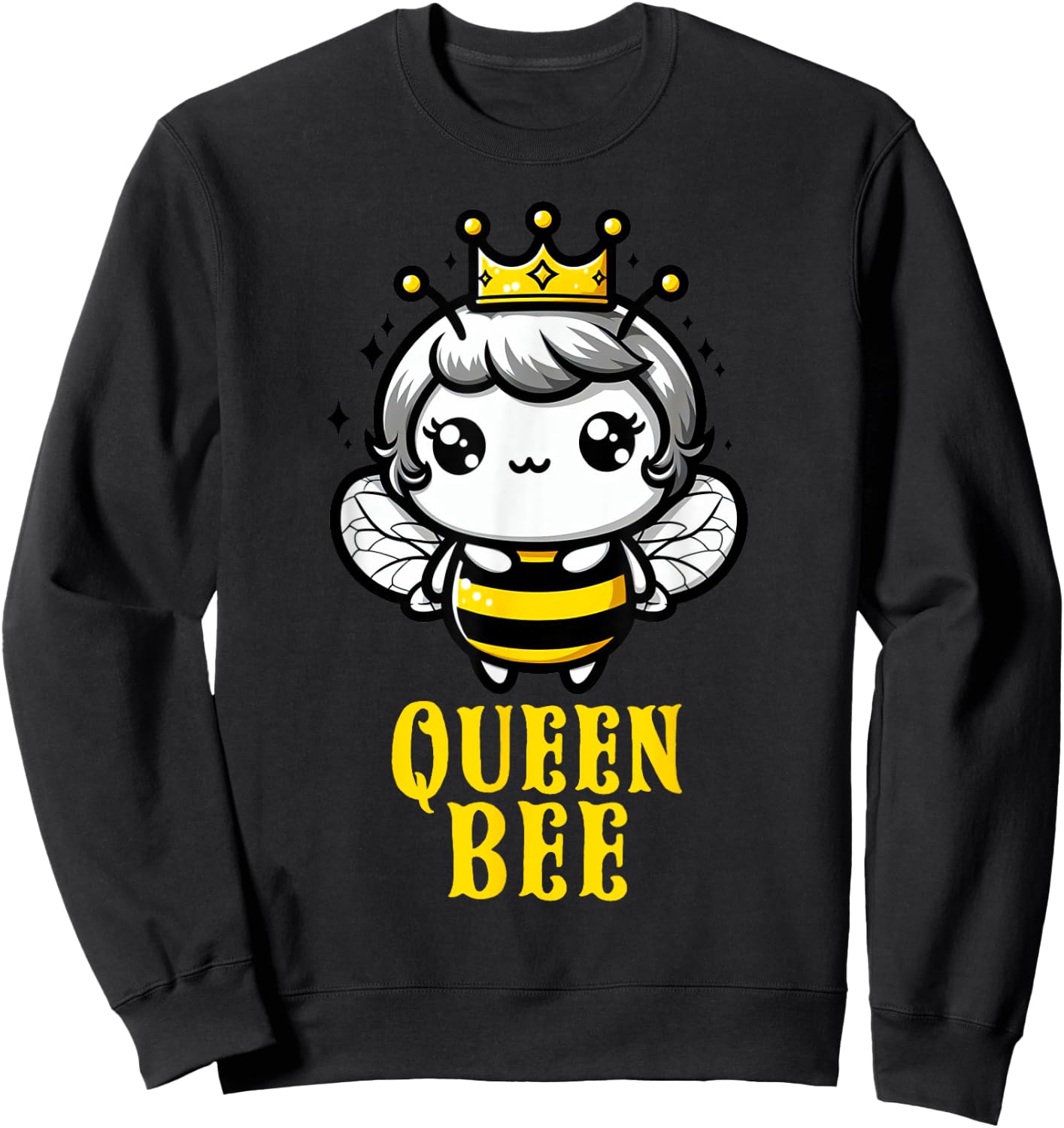 Queen Bee Crown Women Men Girls Honey Hive Bee Keeper Bee Sweatshirt - Sweatshirt | Black