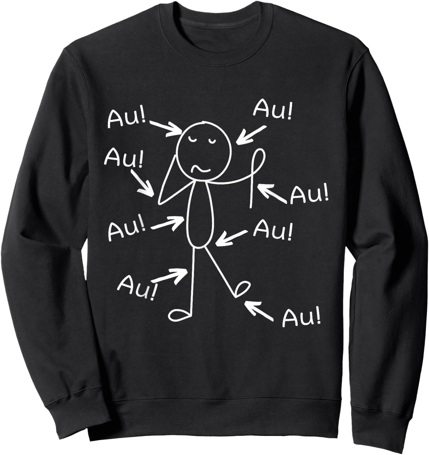 Funny Old Man Old Woman Aua Au Birthday , black Sweatshirt - Sweatshirt | Black