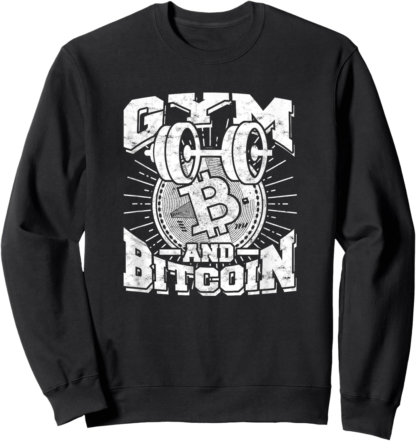 Gym and bitcoin – Btc & Crypto workout Sweatshirt - Sweatshirt | Black