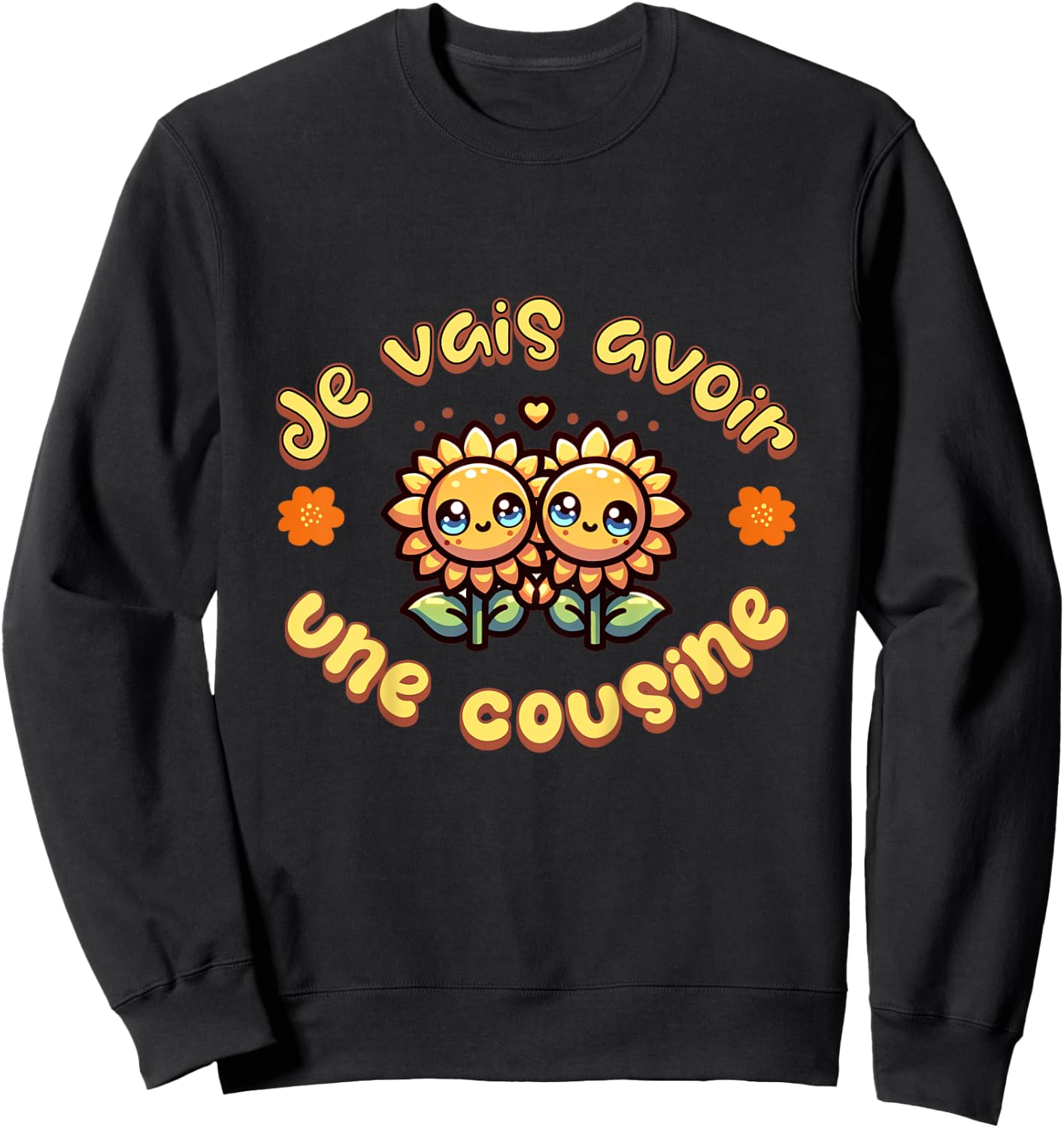 Kids Shirt Je Vais Avoir Une Cousine Announcement Future Cousine Sweatshirt - Sweatshirt | Black