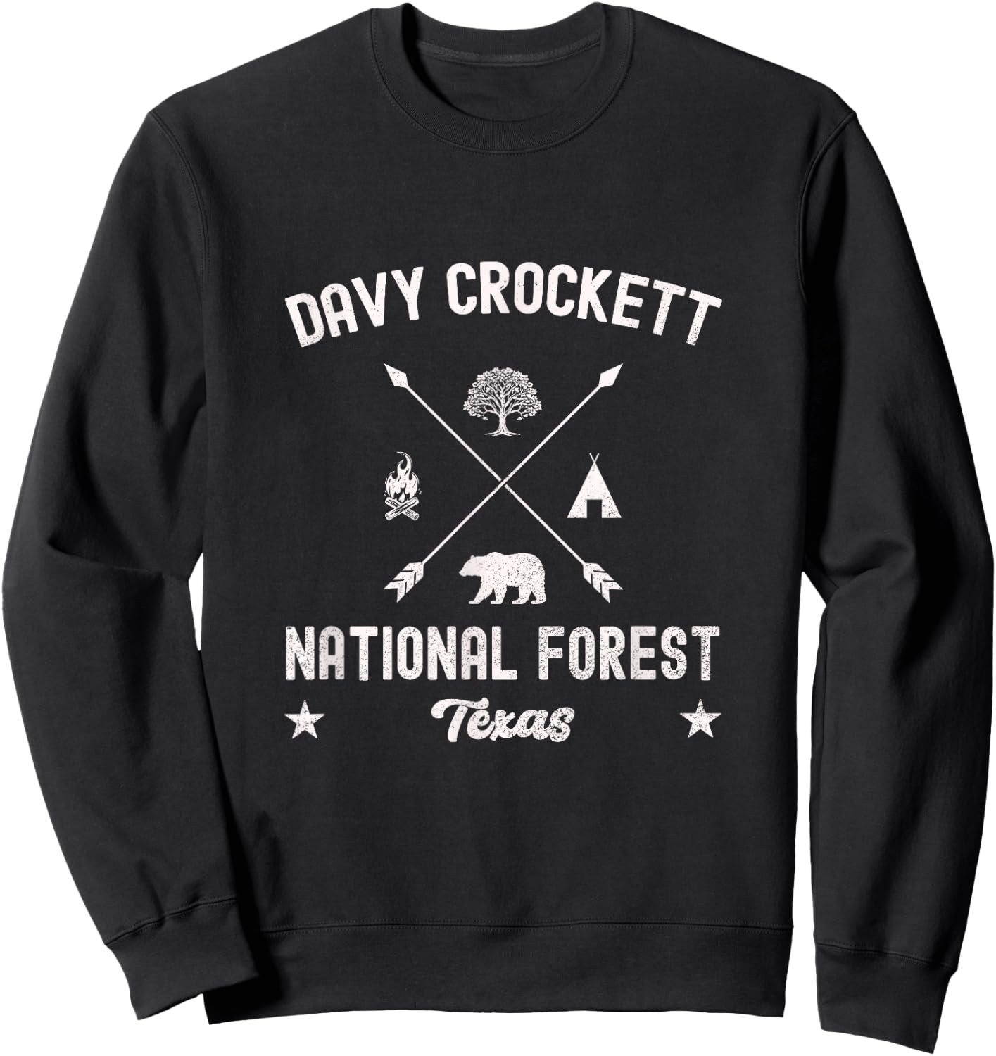 Davy Crockett National Forest Adventure Design Sweatshirt - Sweatshirt | Black