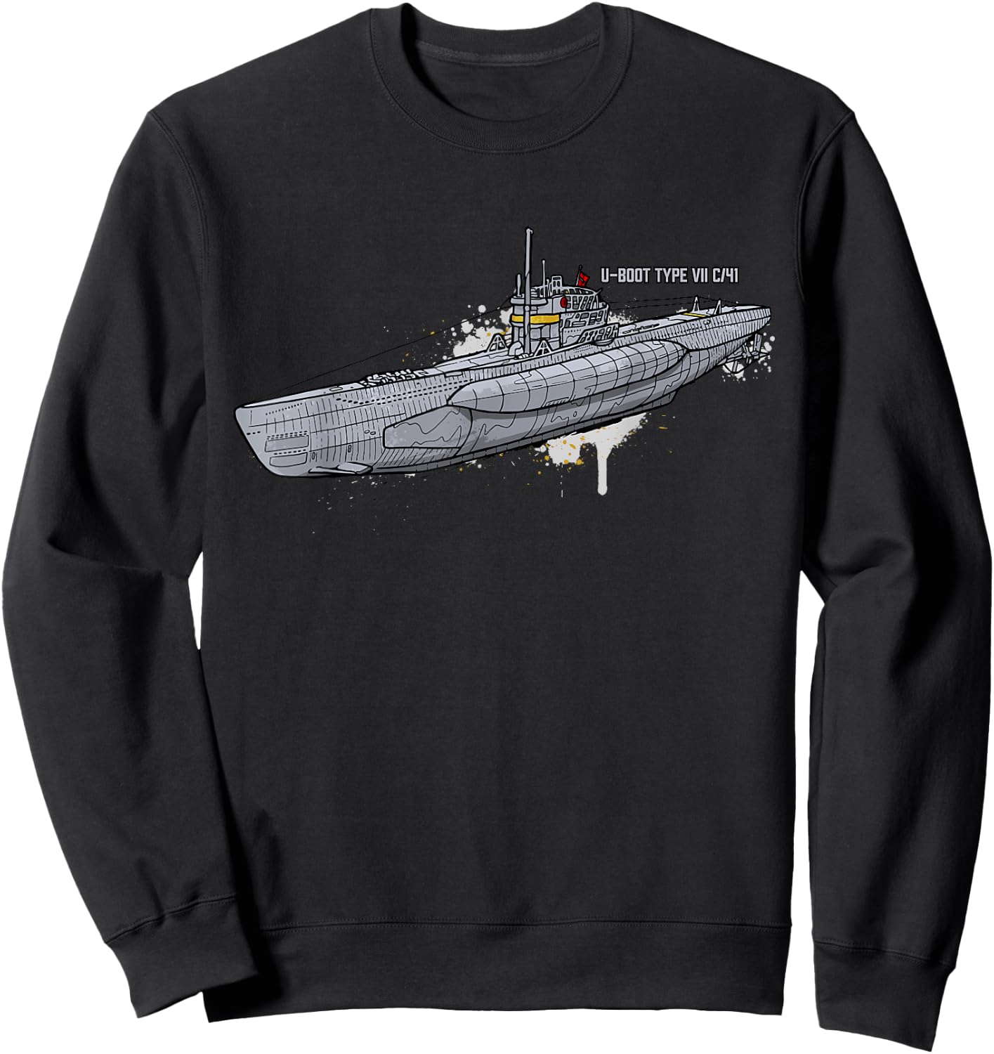 U-Boot Type VII/C/41 WWII Submarine Kriegsmarine , Black, S Sweatshirt - Sweatshirt | Black
