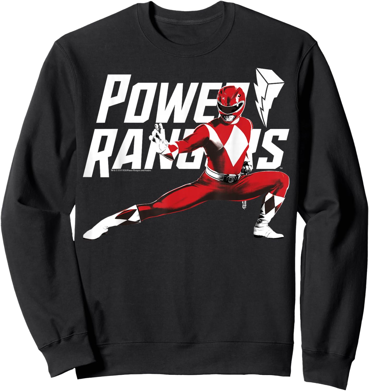 Power Rangers Red Ranger Karate Action Pose Logo Sweatshirt - Sweatshirt | Black