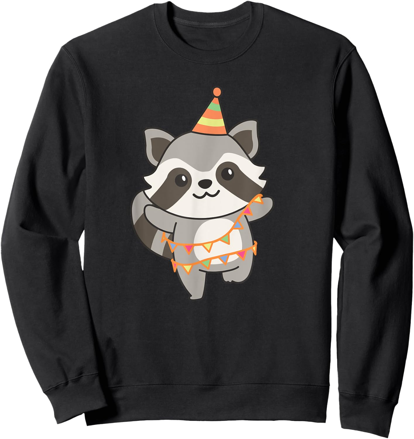 Birthday Raccoon For Children A Birthday Raccoon Sweatshirt - Sweatshirt | Black