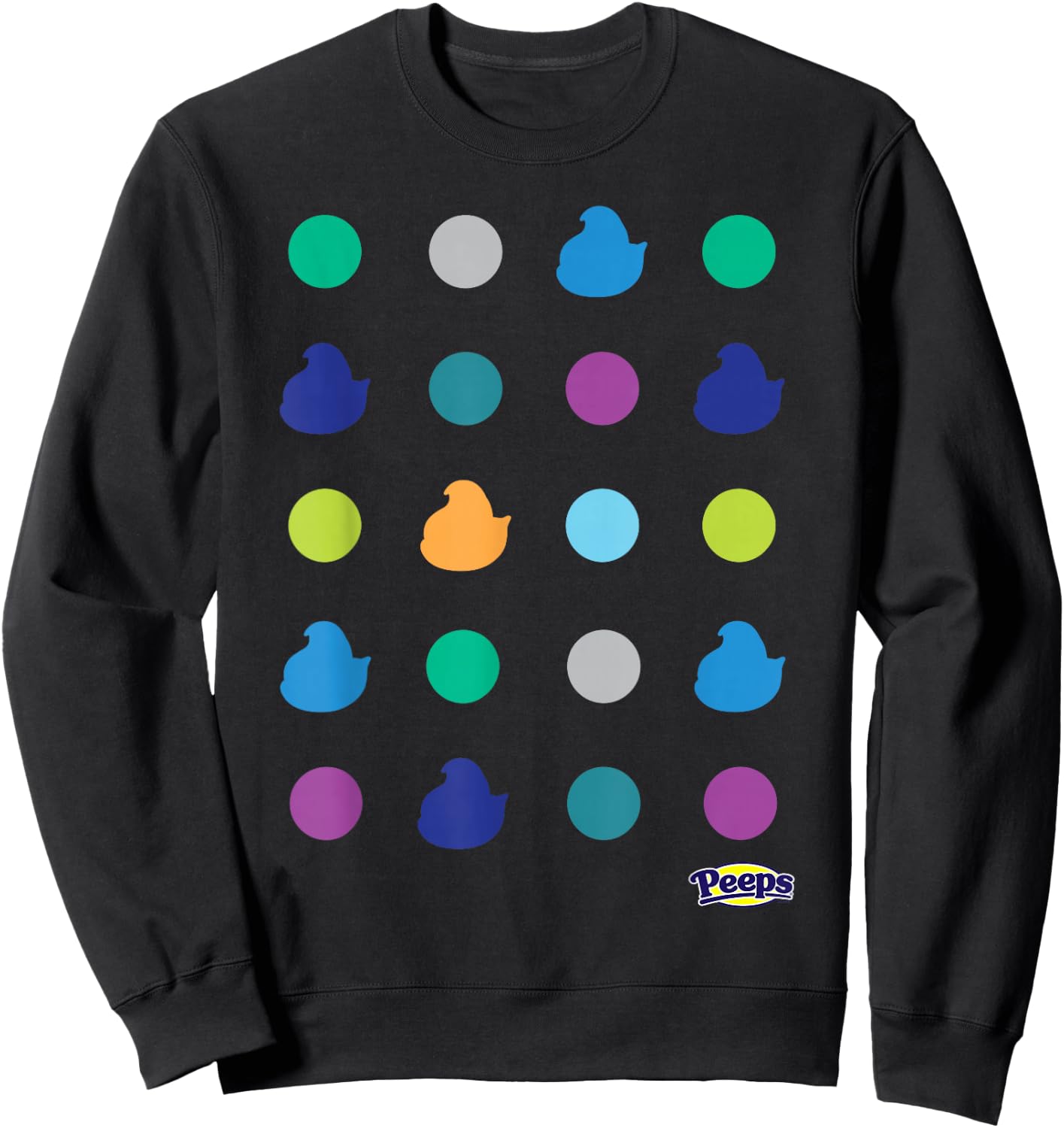 Peeps Easter Minimalist Chicks & Dots Pop Art Sweatshirt - Sweatshirt | Black