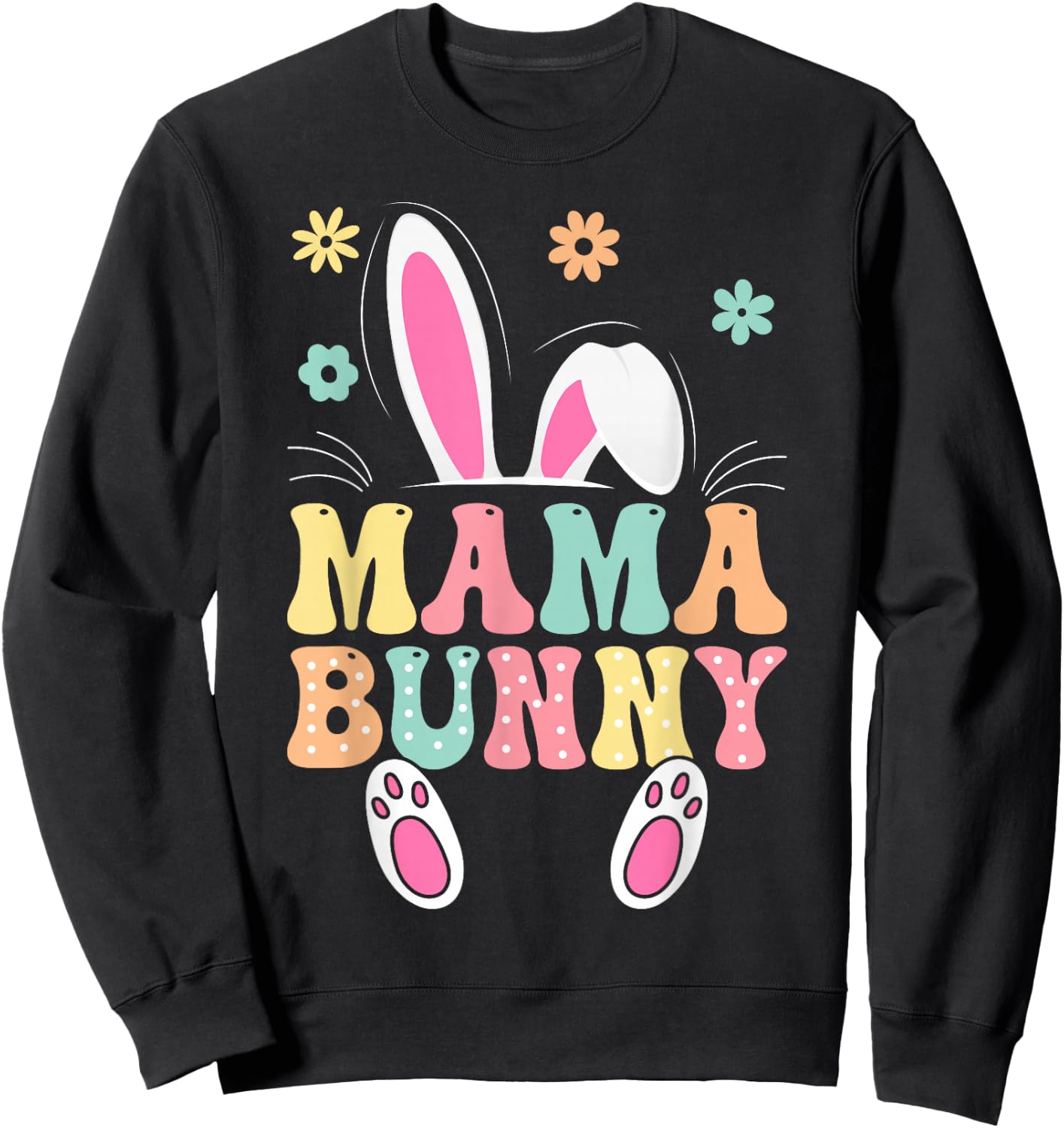 Mama Bunny Matching Family Easter Celebration Sweatshirt - Sweatshirt | Black