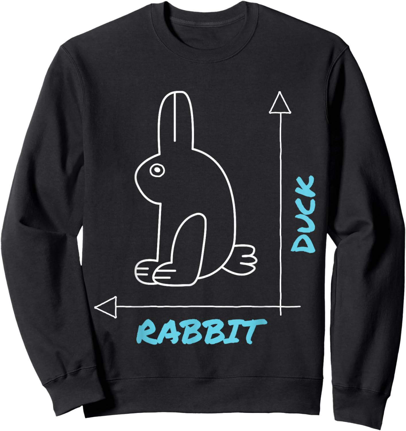 Funny Science Nerd Duck Rabbit Physics Math Geek Gift Sweatshirt - Sweatshirt | Black