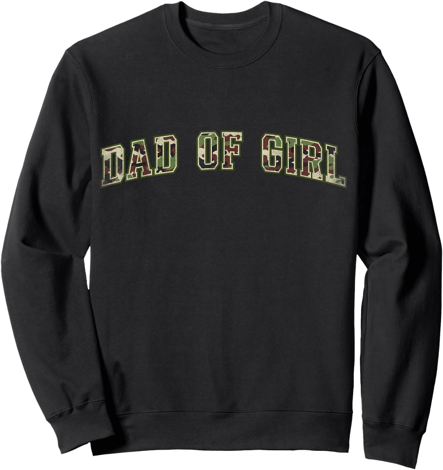 Camo Dad of Girl Camourflage Varsity Text Mother's Day Sweatshirt - Sweatshirt | Black