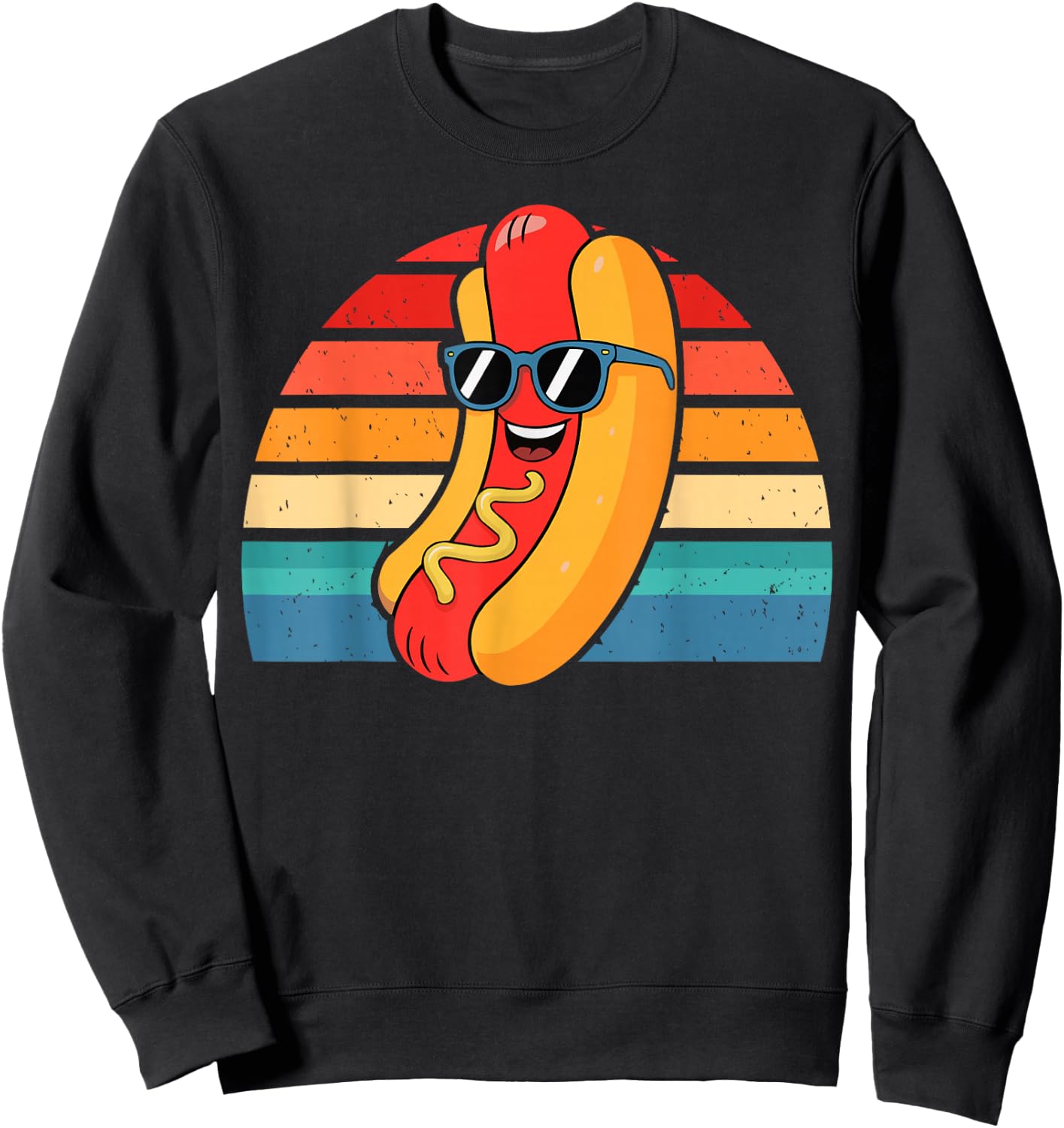 Retro Hot Dog Costume for food Lovers Funny Sweatshirt - Sweatshirt | Black