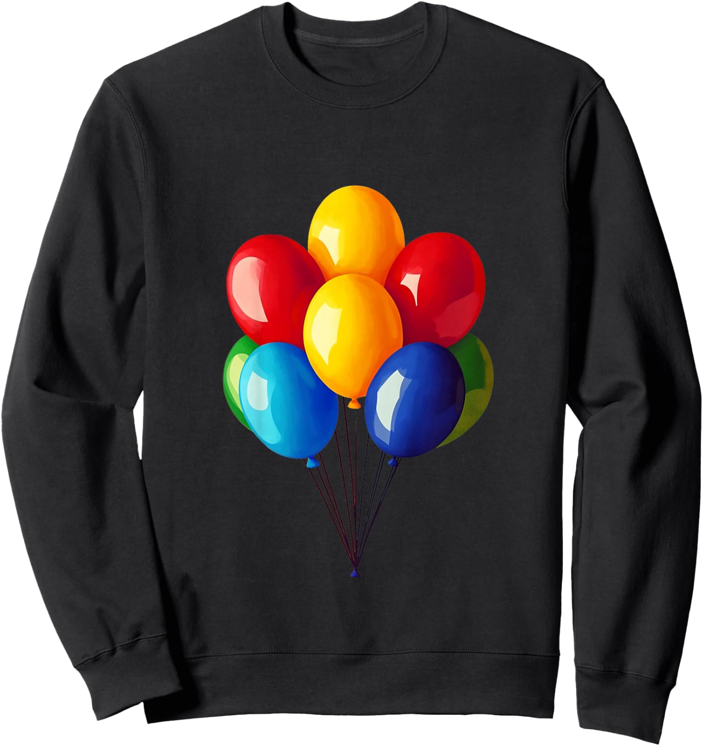 Kids Colorful Balloons Celebration Party Decor Sweatshirt - Sweatshirt | Black