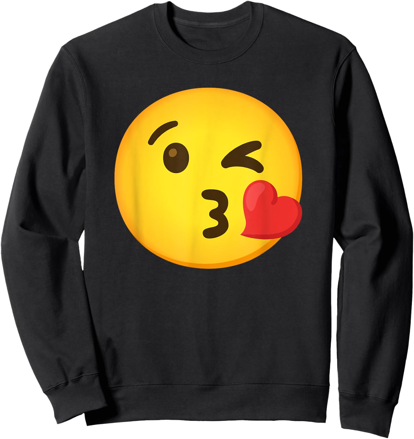 Emoticon Heart with a Kiss Sweatshirt - Sweatshirt | Black