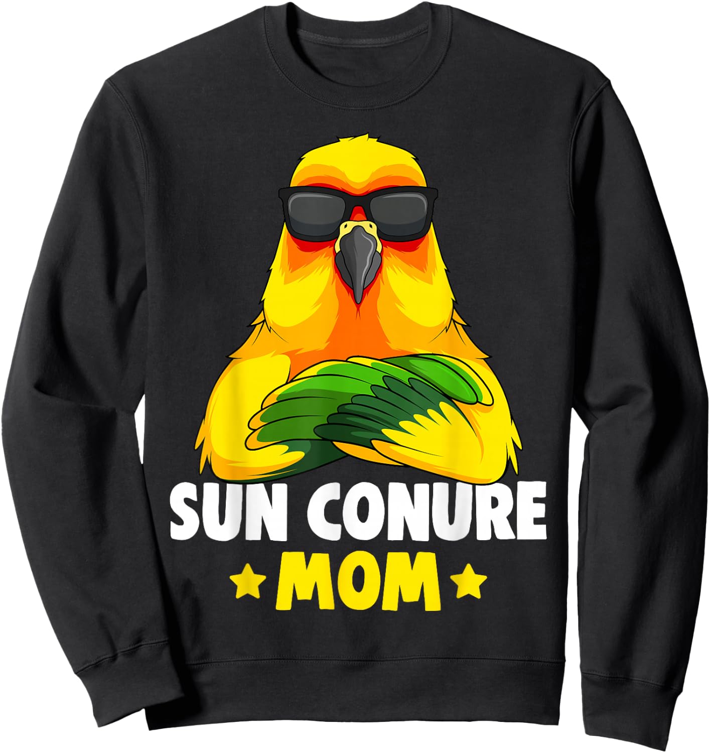 Sun Conure Mom Parrot Bird Women Sweatshirt - Sweatshirt | Black