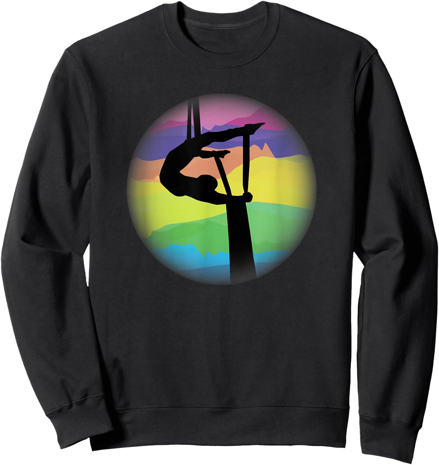 Aerial Silks Bright Silhouette Graphic Sweatshirt - Sweatshirt | Black