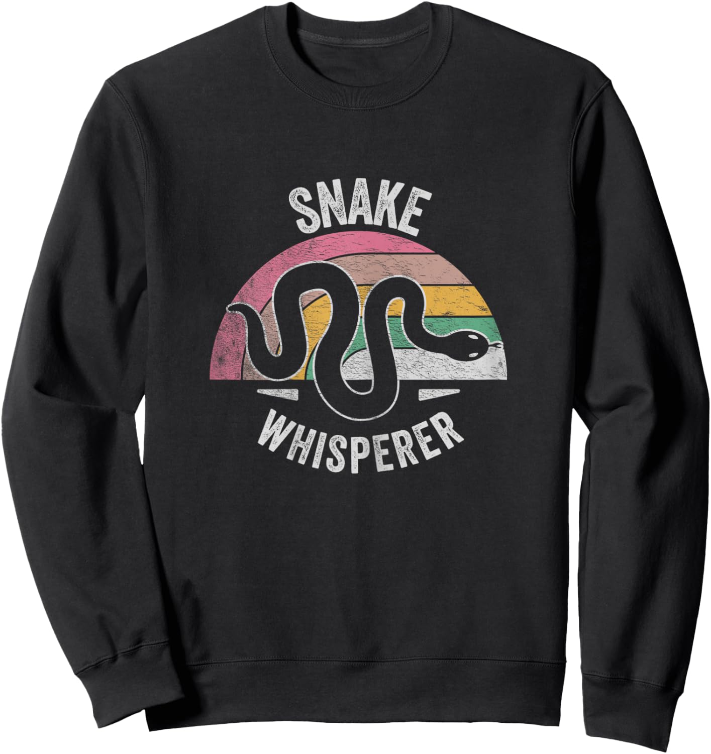 Retro Vintage Snake Whisperer Snake Lover Funny Snake Sweatshirt - Sweatshirt | Black