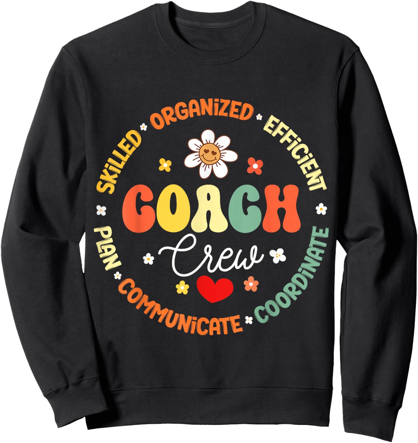 Groovy Instructional Coach Crew Back to School Group Sweatshirt - Sweatshirt | Black