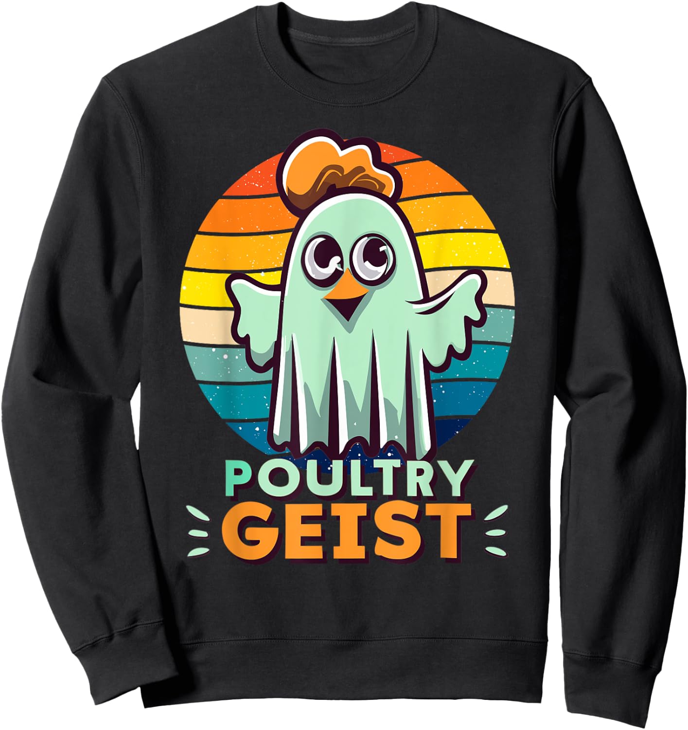 Funny Poultry Geist Chicken Ghost Sweatshirt - Sweatshirt | Black