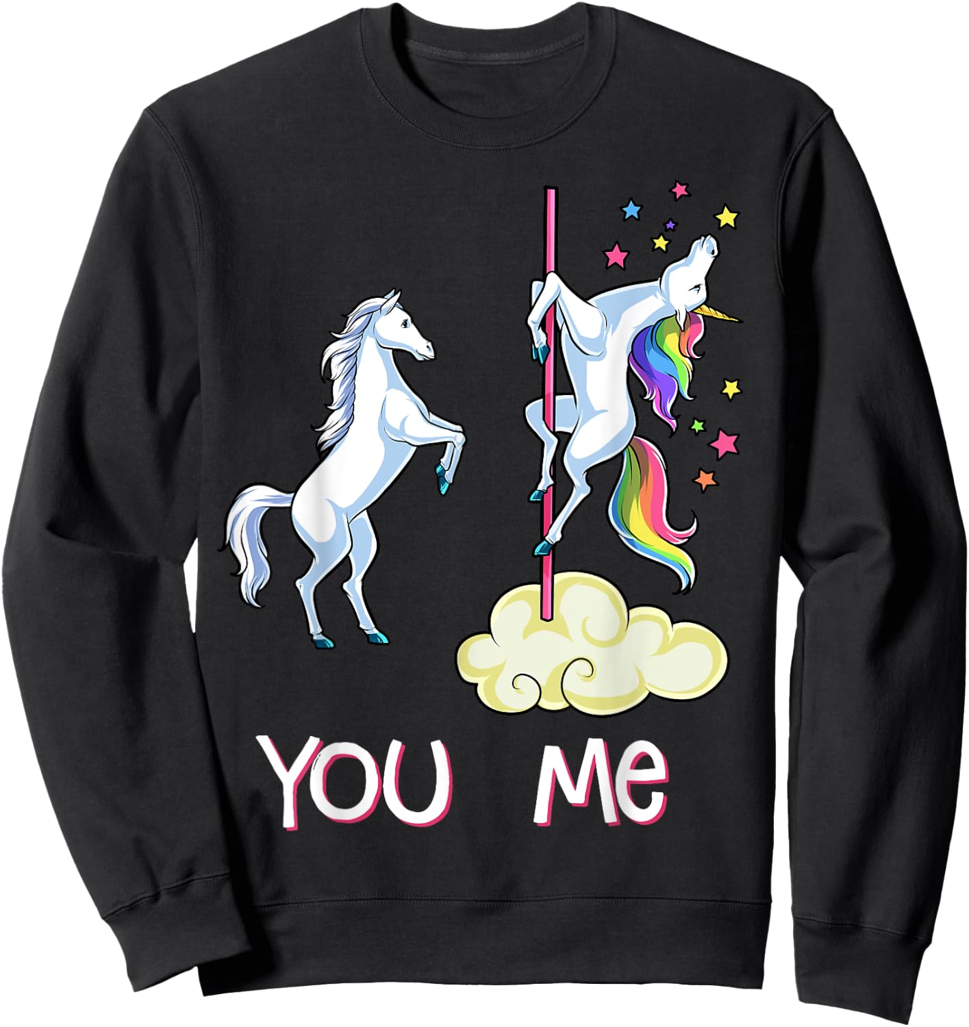 Unicorn You vs Me Funny Women Rainbow Gifts Unicorns Squad Sweatshirt - Sweatshirt | Black