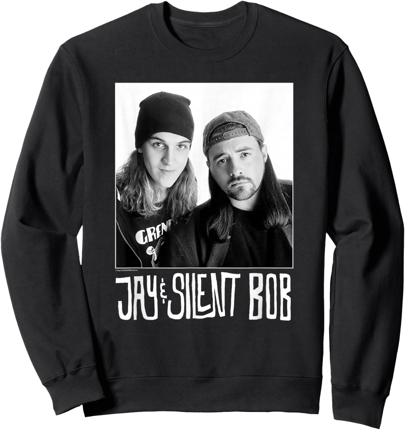 Jay & Silent Bob Close Up Black & White Portrait Sweatshirt - Sweatshirt | Black