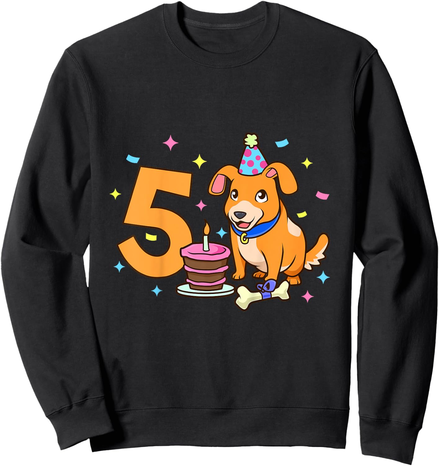 Geburtstagsshirt Hund - Kinder Geburtstag 5 Jahre Sweatshirt - Sweatshirt | Black